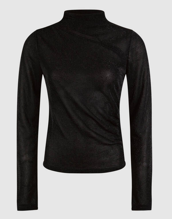 Glitter Cut Out Top Zwart SHOEBY WOMEN