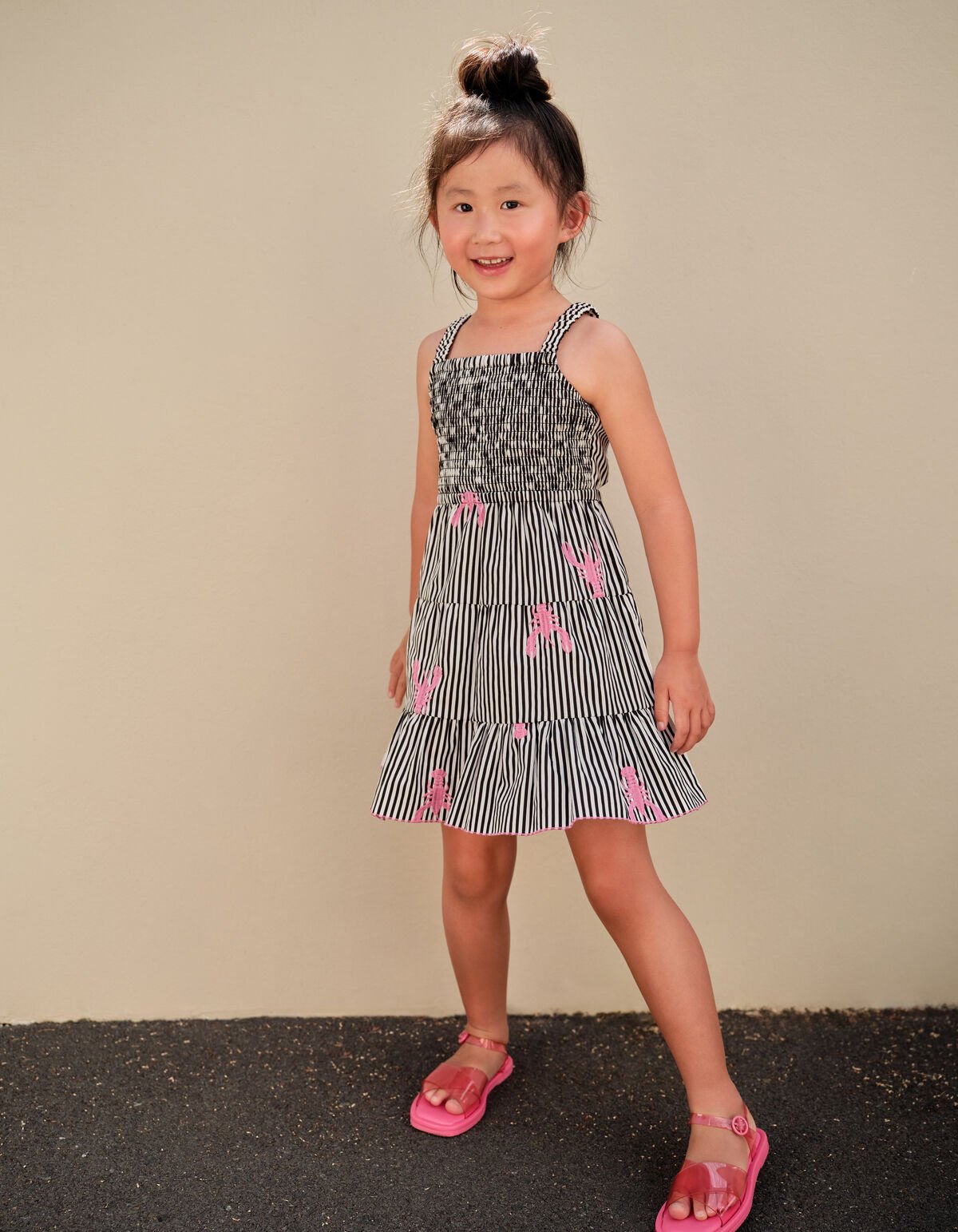 Striped Kreeften Jurk Zwart SHOEBY GIRLS