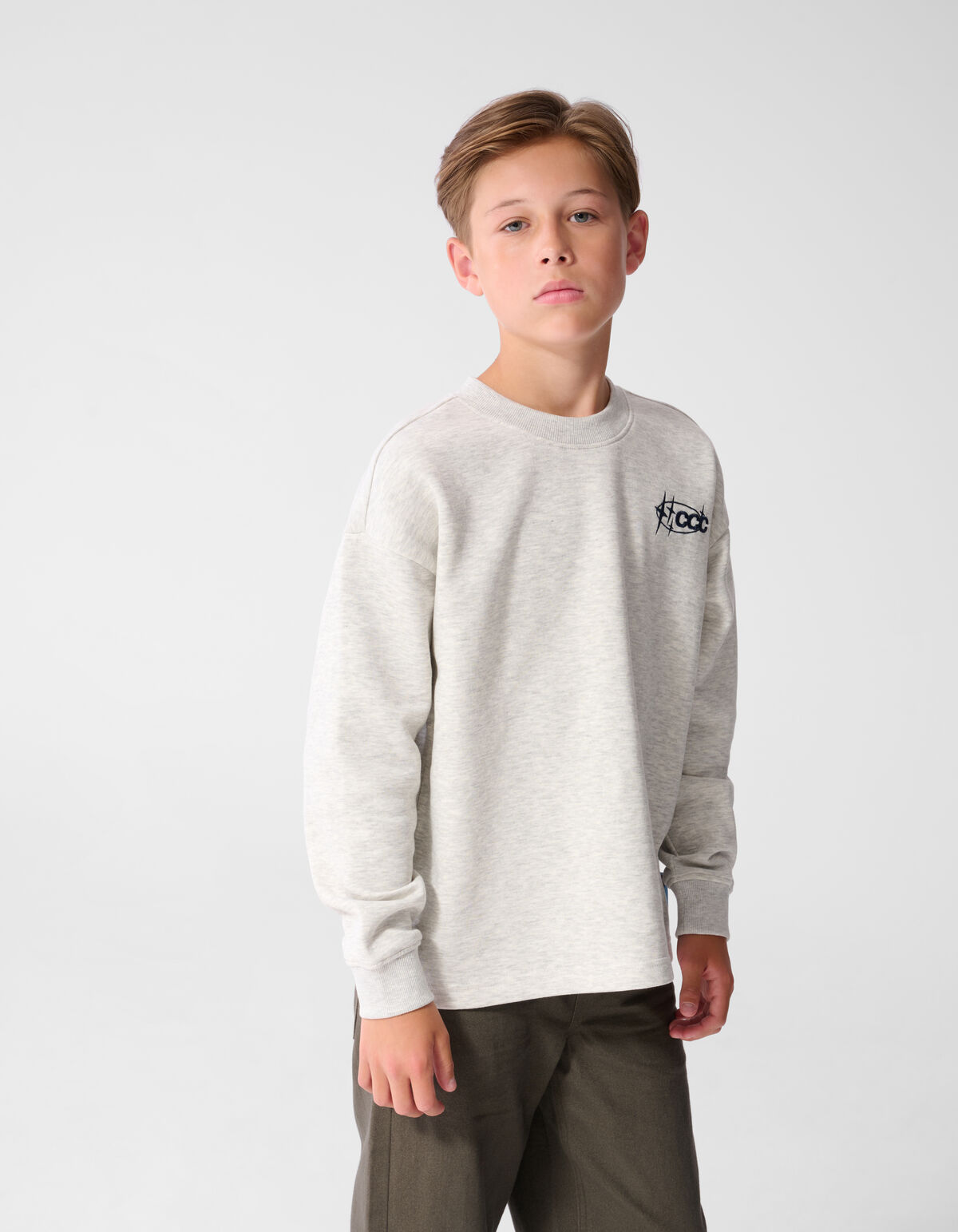 Culture Artwork Sweater Lichtgrijs SHOEBY BOYS