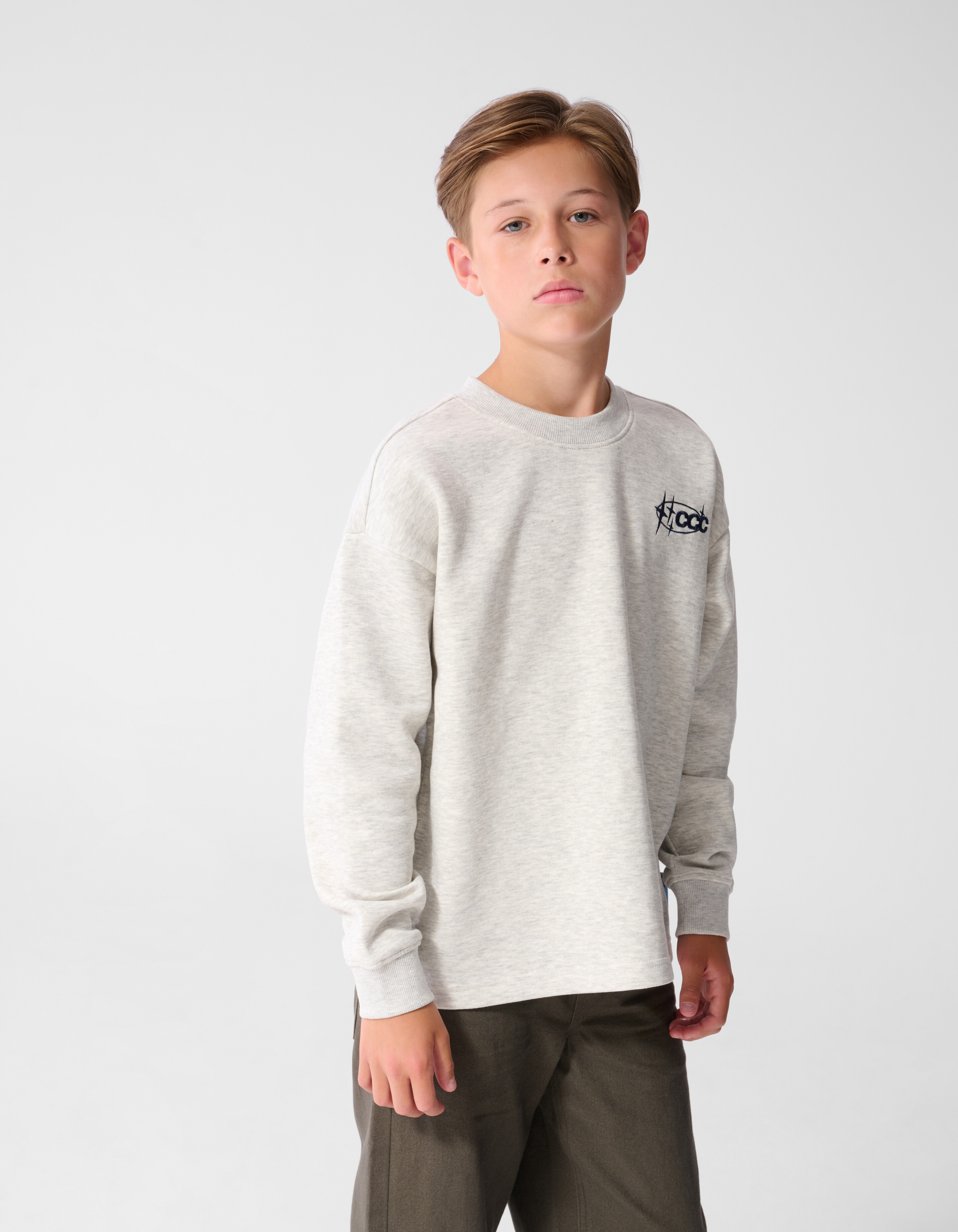 Culture Artwork Sweater Lichtgrijs SHOEBY BOYS
