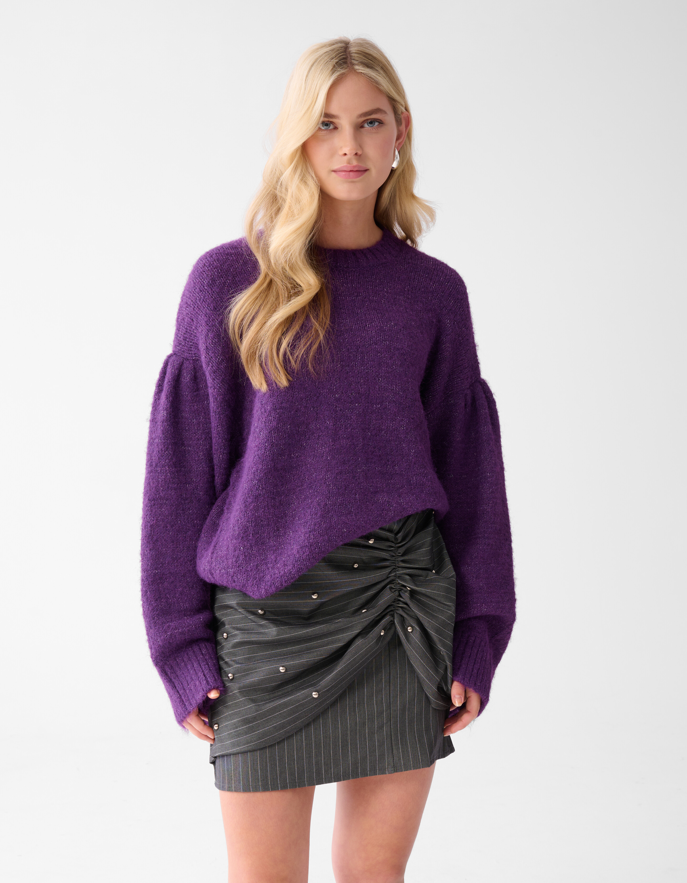 Straight Sleeve Trui Donkerpaars SHOEBY WOMEN