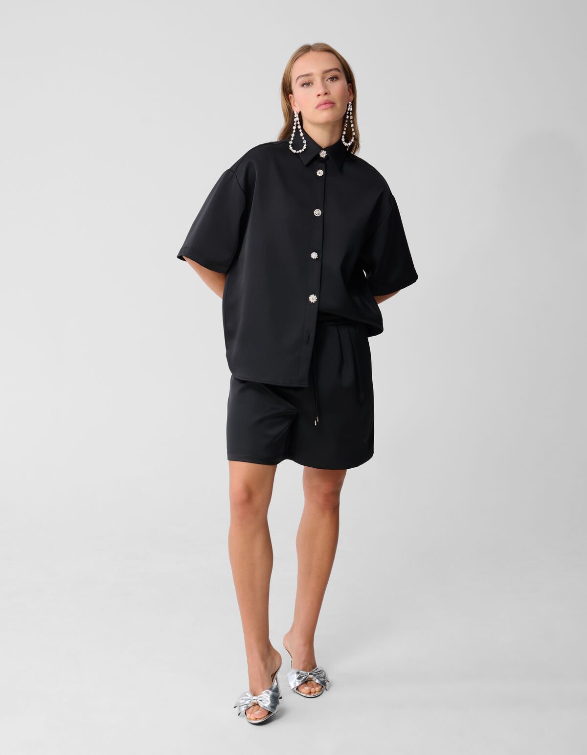 Satijnen Short Zwart By Monica SHOEBY WOMEN