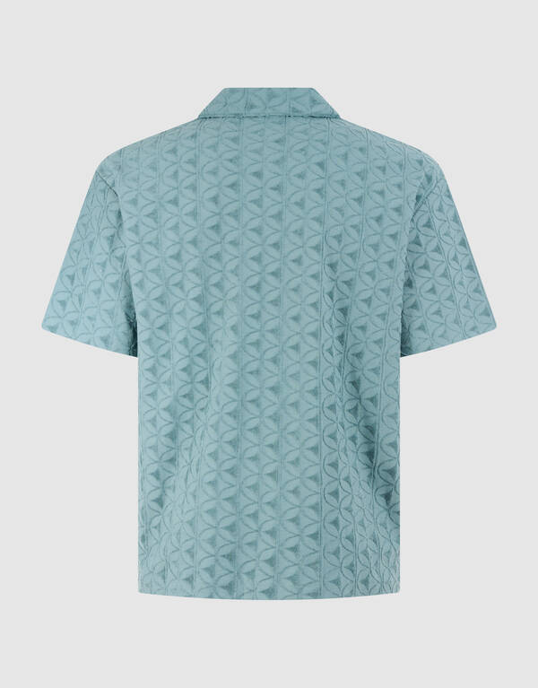 Logo Towelling Overshirt Donkergroen SHOEBY MEN