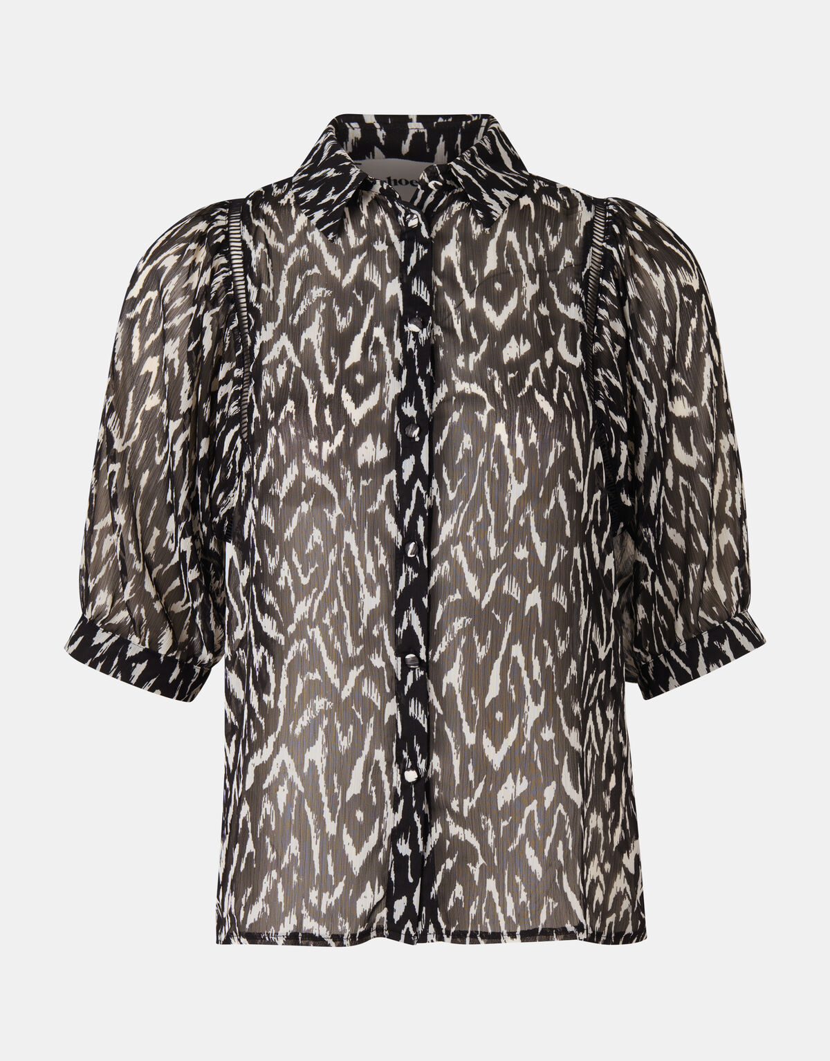 Grafische Chiffon Blouse Zwart/Wit SHOEBY WOMEN