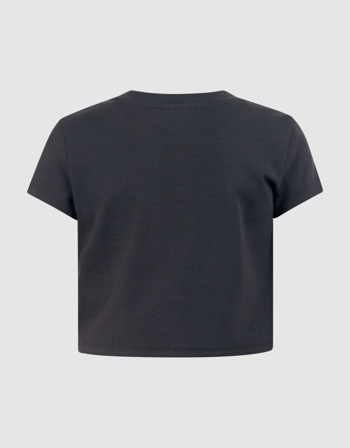 Rib Crop Top Donkergrijs SHOEBY GIRLS