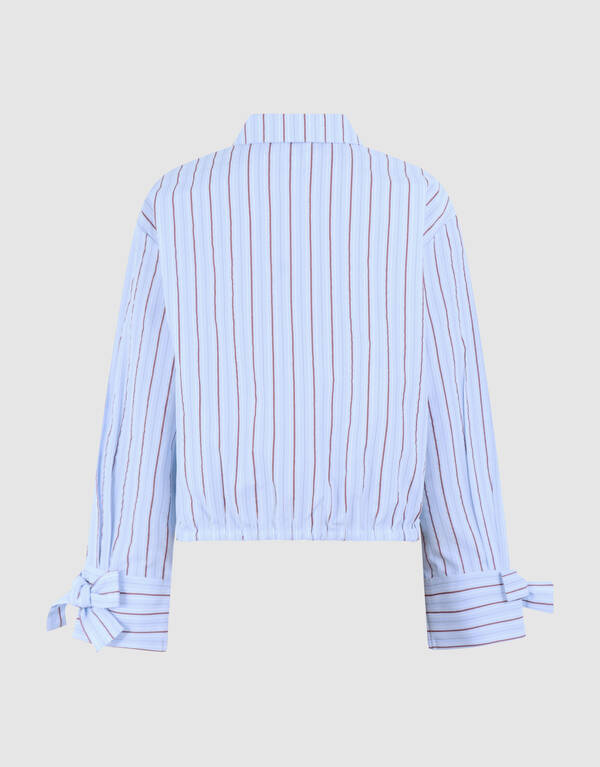 Burgundy Pinstripe Strass Blouse Lichtblauw SHOEBY GIRLS