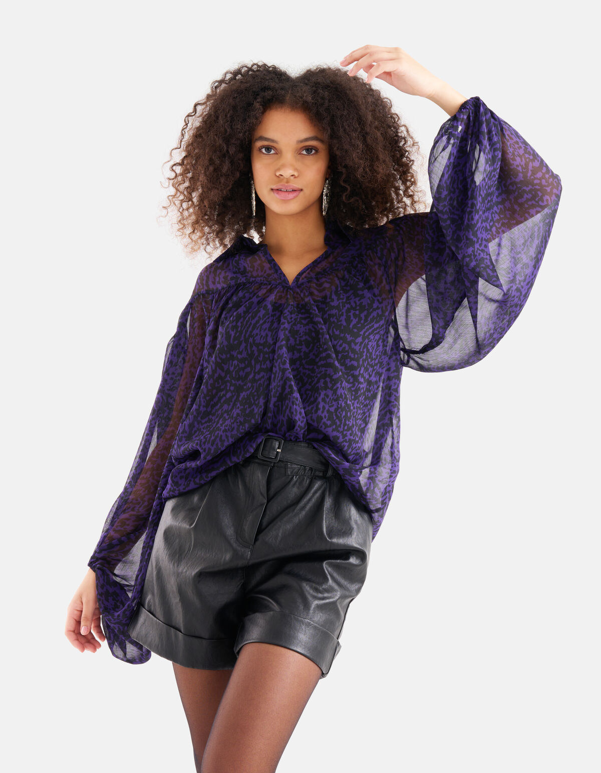 Chiffon Blouse Donkerpaars SHOEBY WOMEN