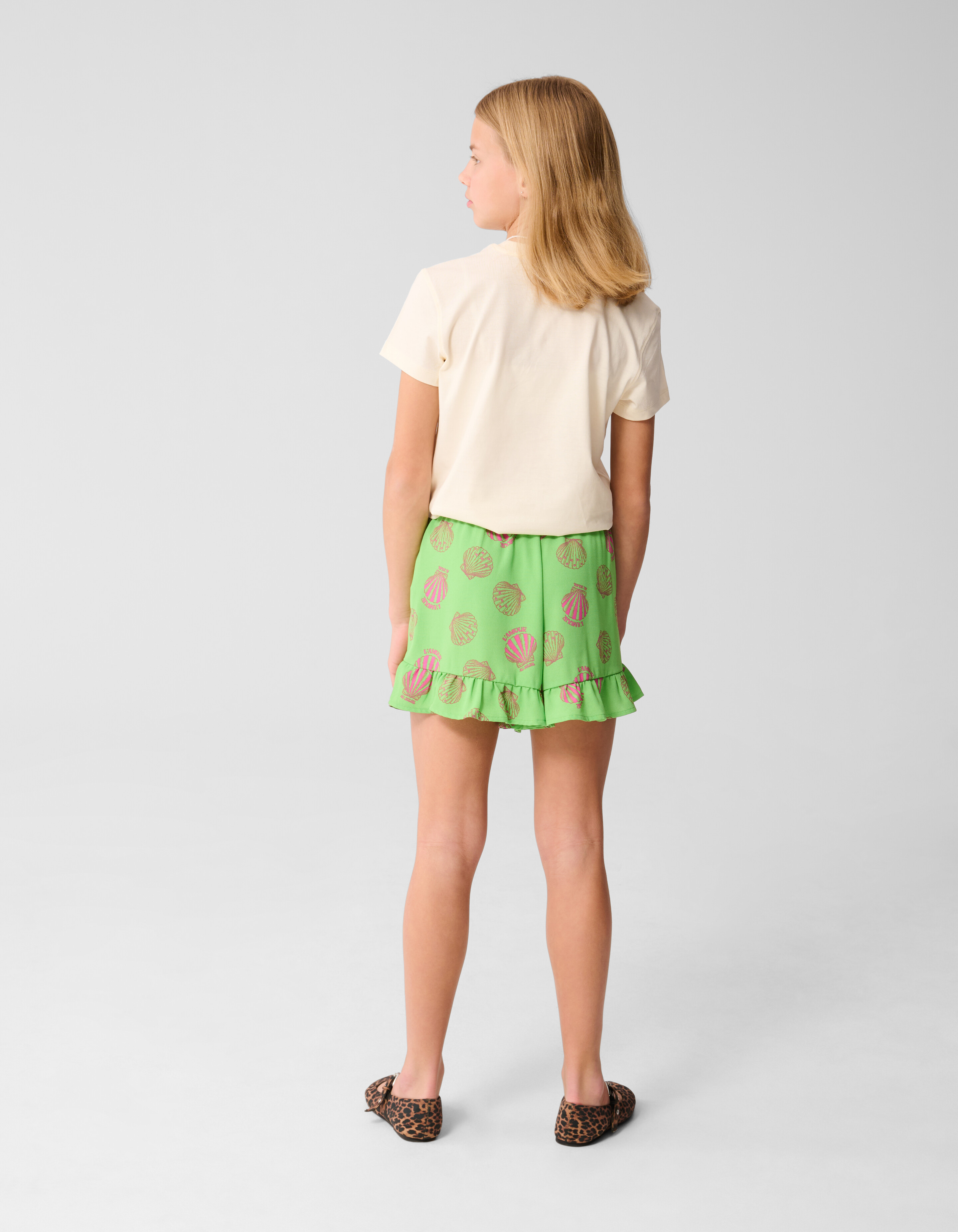 Tropical Artwork T-shirt Gebroken Wit SHOEBY GIRLS