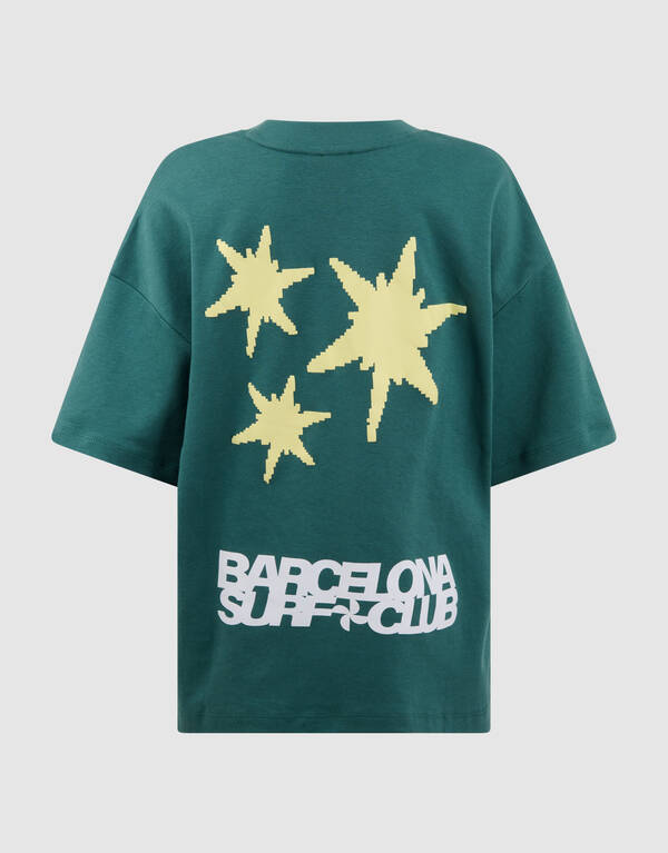 Surf Club Artwork T-shirt Donkergroen SHOEBY BOYS