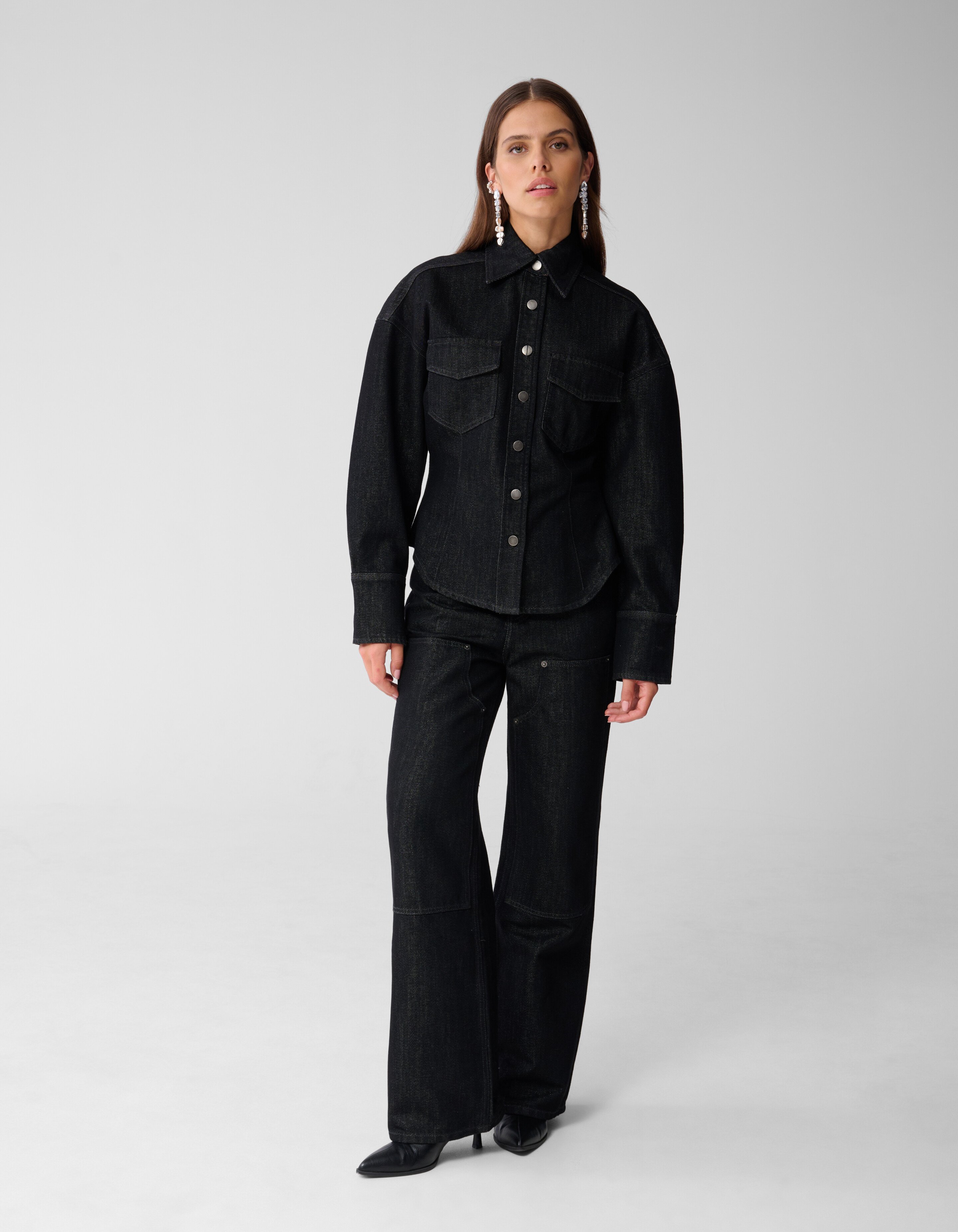 Zandloper Denim Blouse Zwart SHOEBY WOMEN