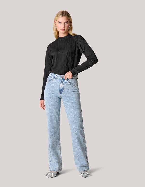 Swirl Crinkle Top Zwart SHOEBY WOMEN