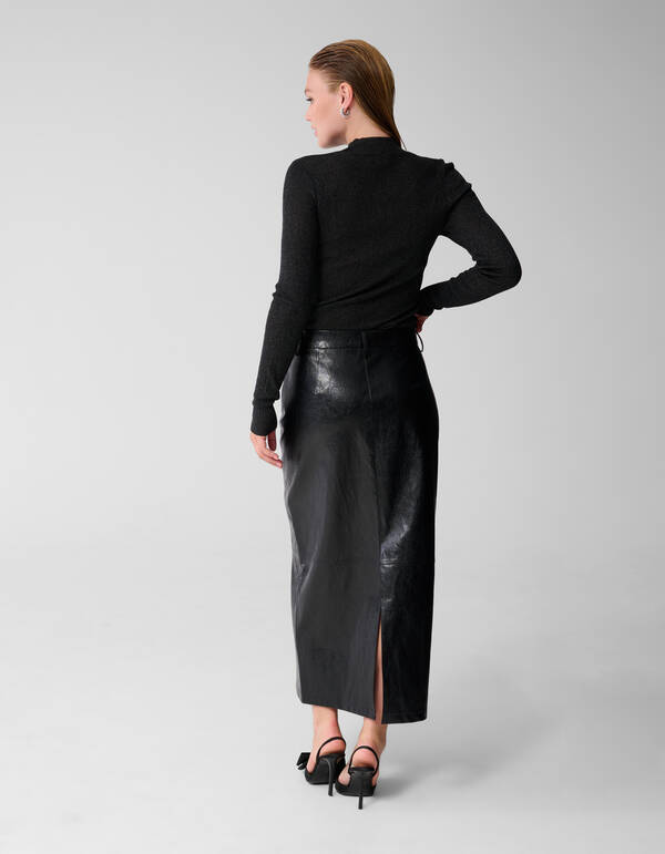 Carpenter Vegan Leren Rok Zwart SHOEBY WOMEN