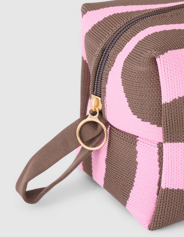 Knitted Toilettas Roze/Bruin SHOEBY ACCESSOIRES