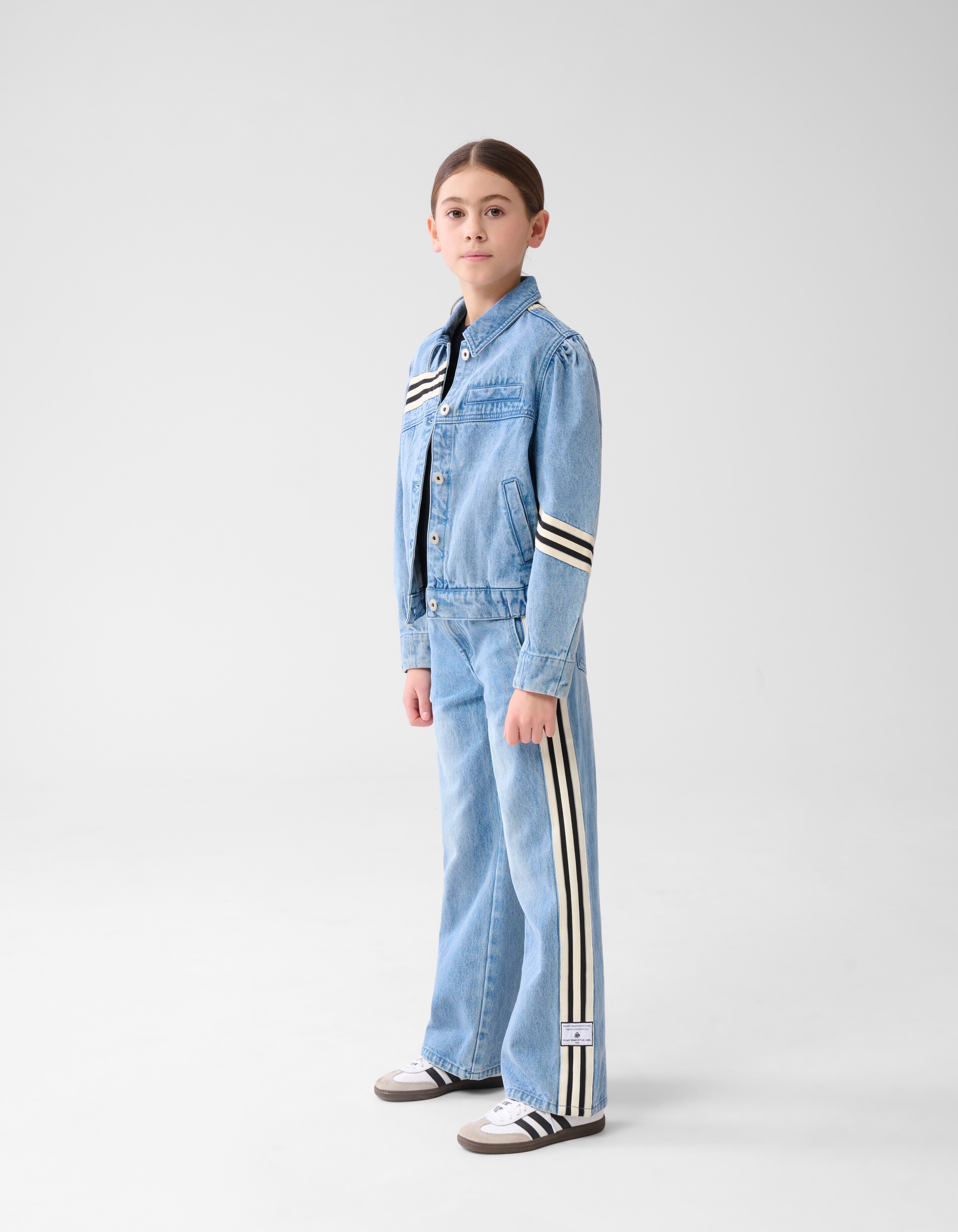 Sporty Tape Wide Leg Jeans Blauw SHOEBY GIRLS
