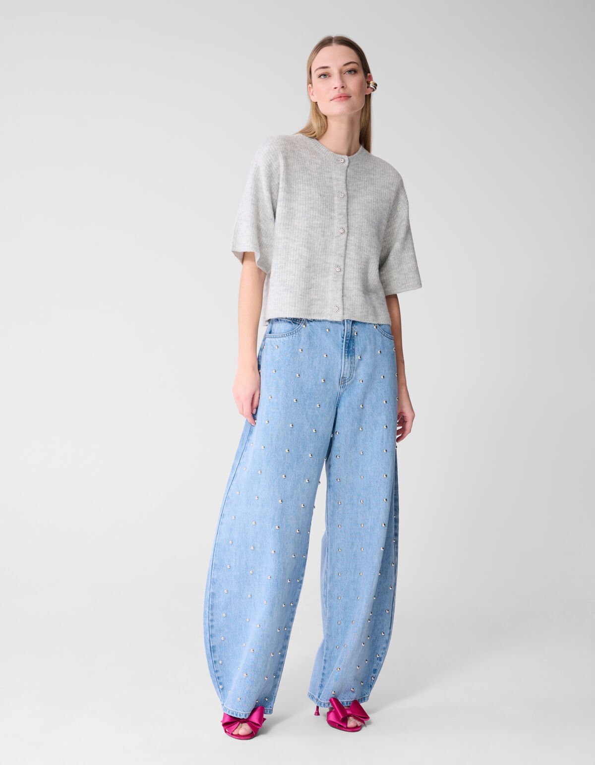 Korte Mouwen Vest Lichtgrijs SHOEBY WOMEN