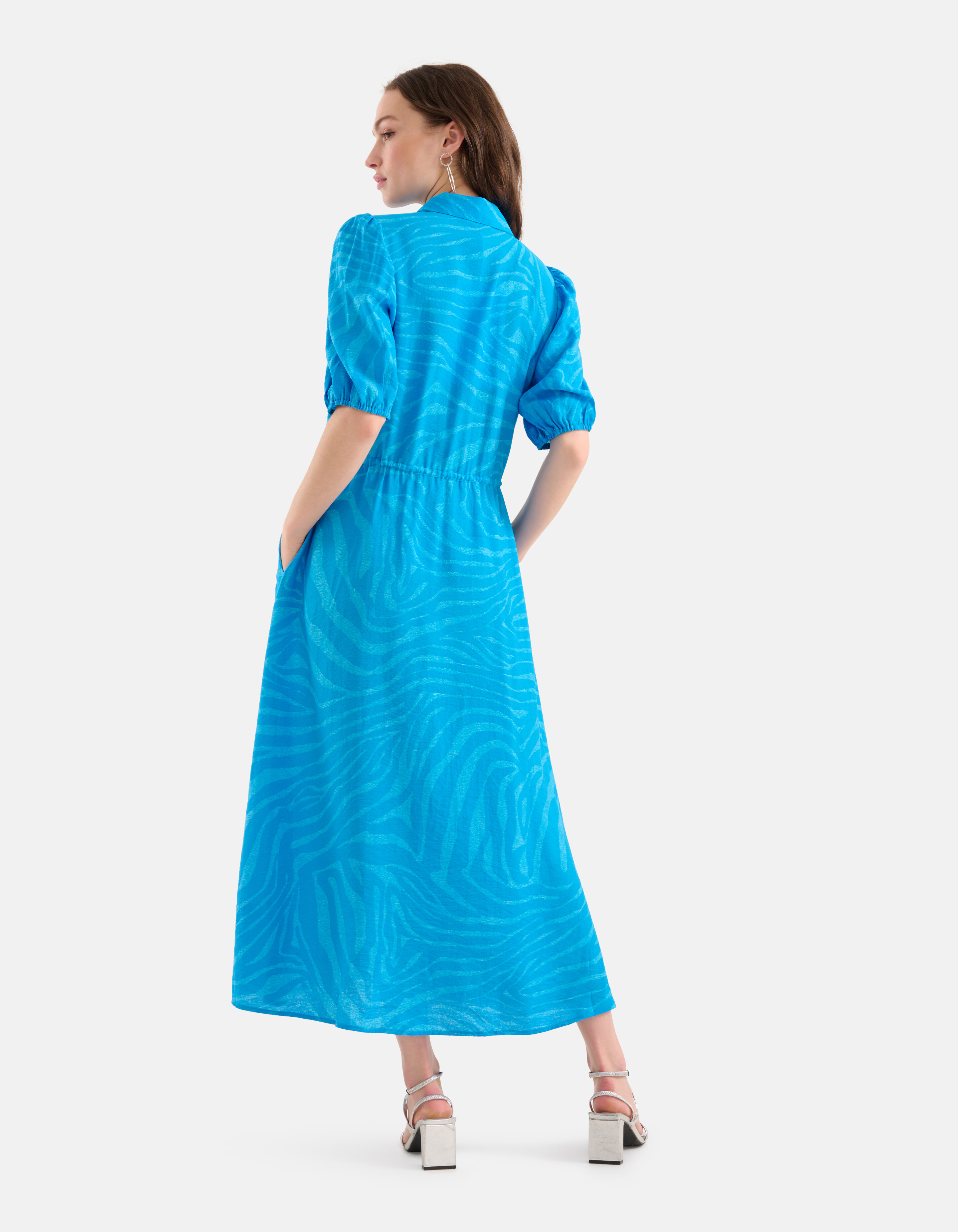 Zebra Print Maxi Jurk Blauw SHOEBY WOMEN