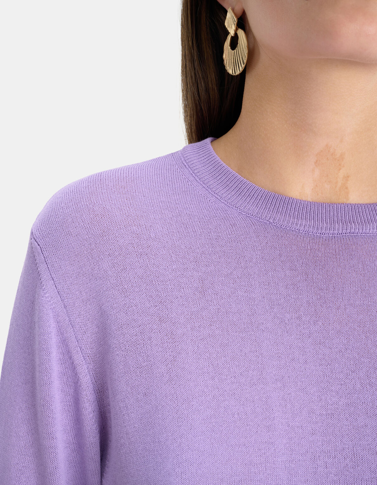 Round Knit T-shirt Paars EKSEPT