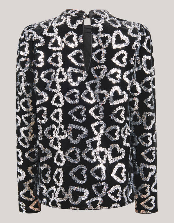 Sequin Heart Top Zilver SHOEBY GIRLS
