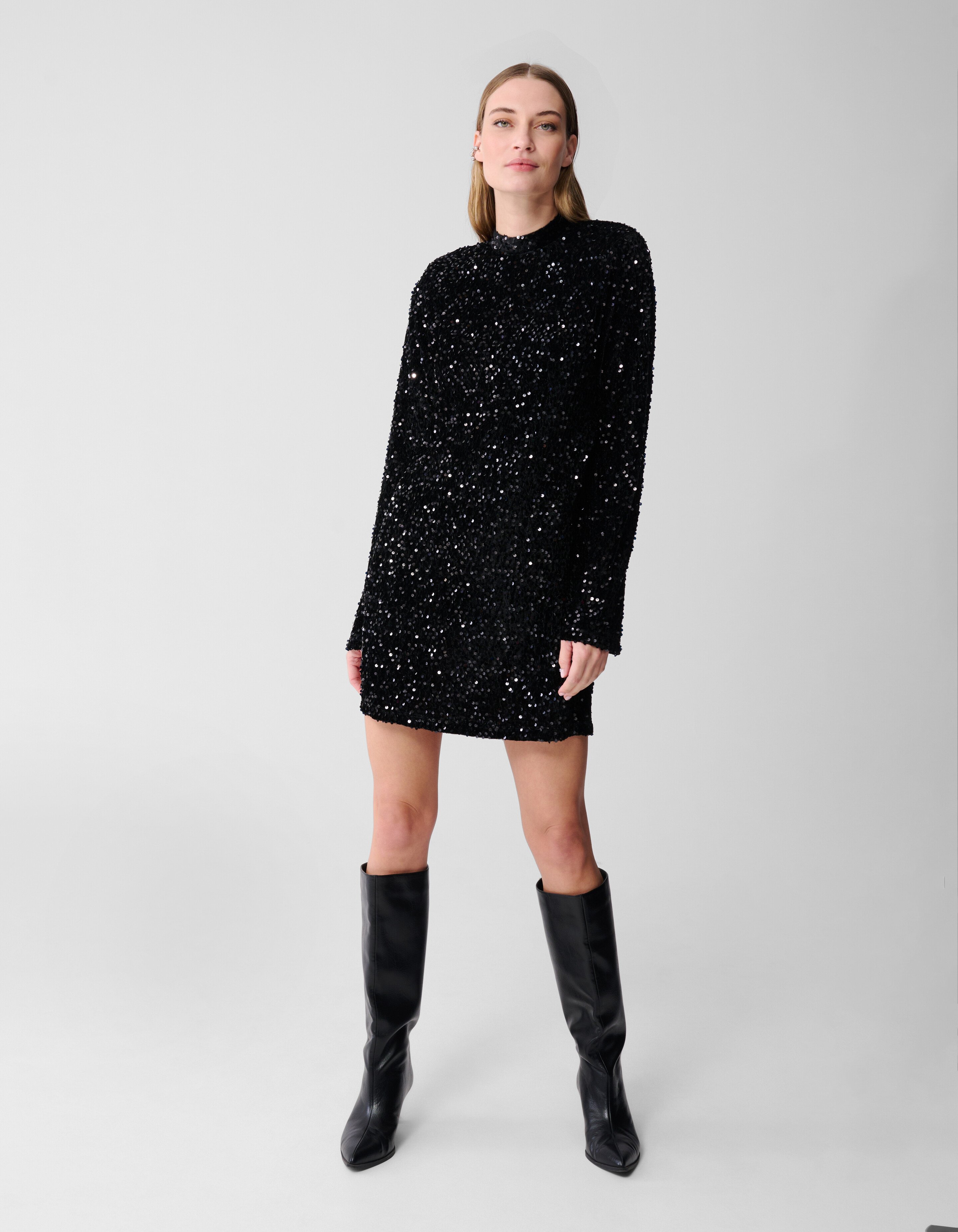 Sequin Mini Jurk Zwart SHOEBY WOMEN