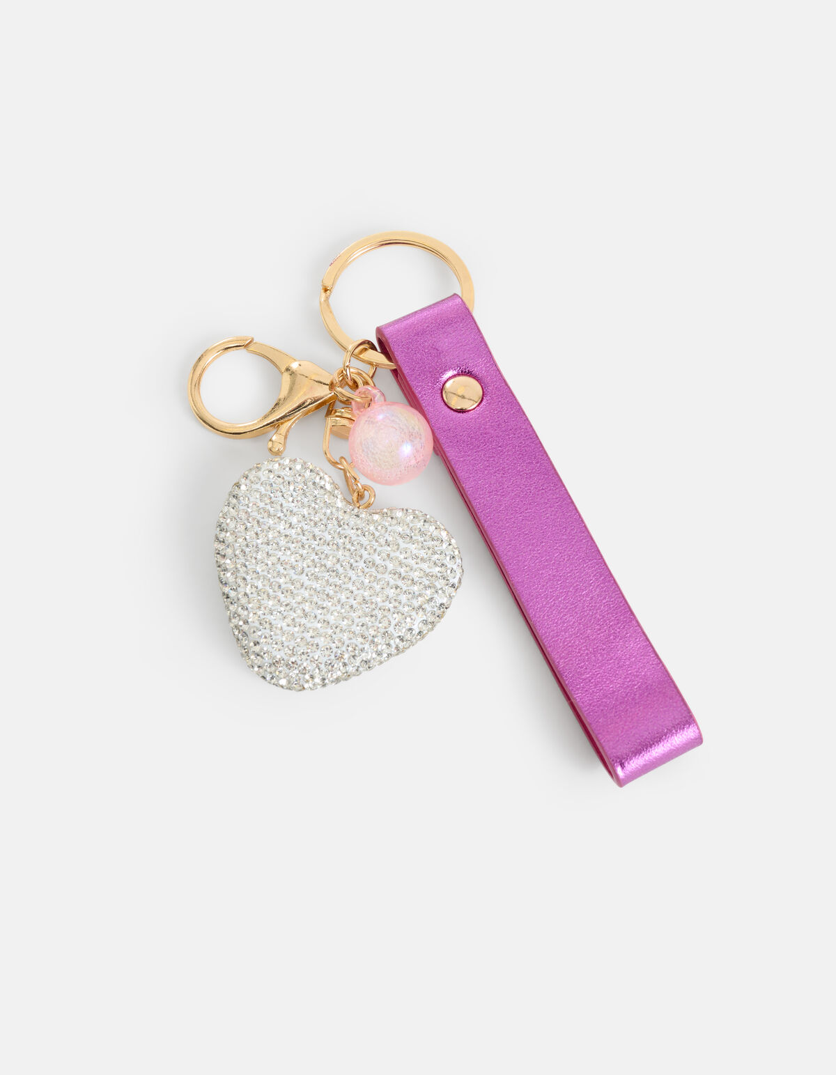 Strass Heart Sleutelhanger Zilver SHOEBY ACCESSOIRES