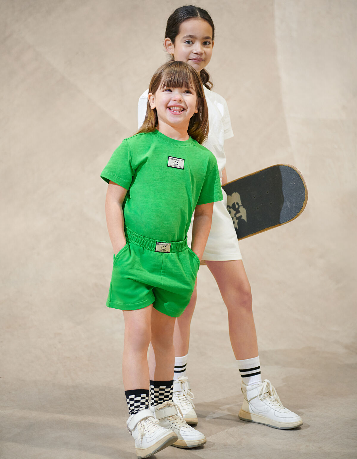 Label Sweat Short Groen SHOEBY GIRLS