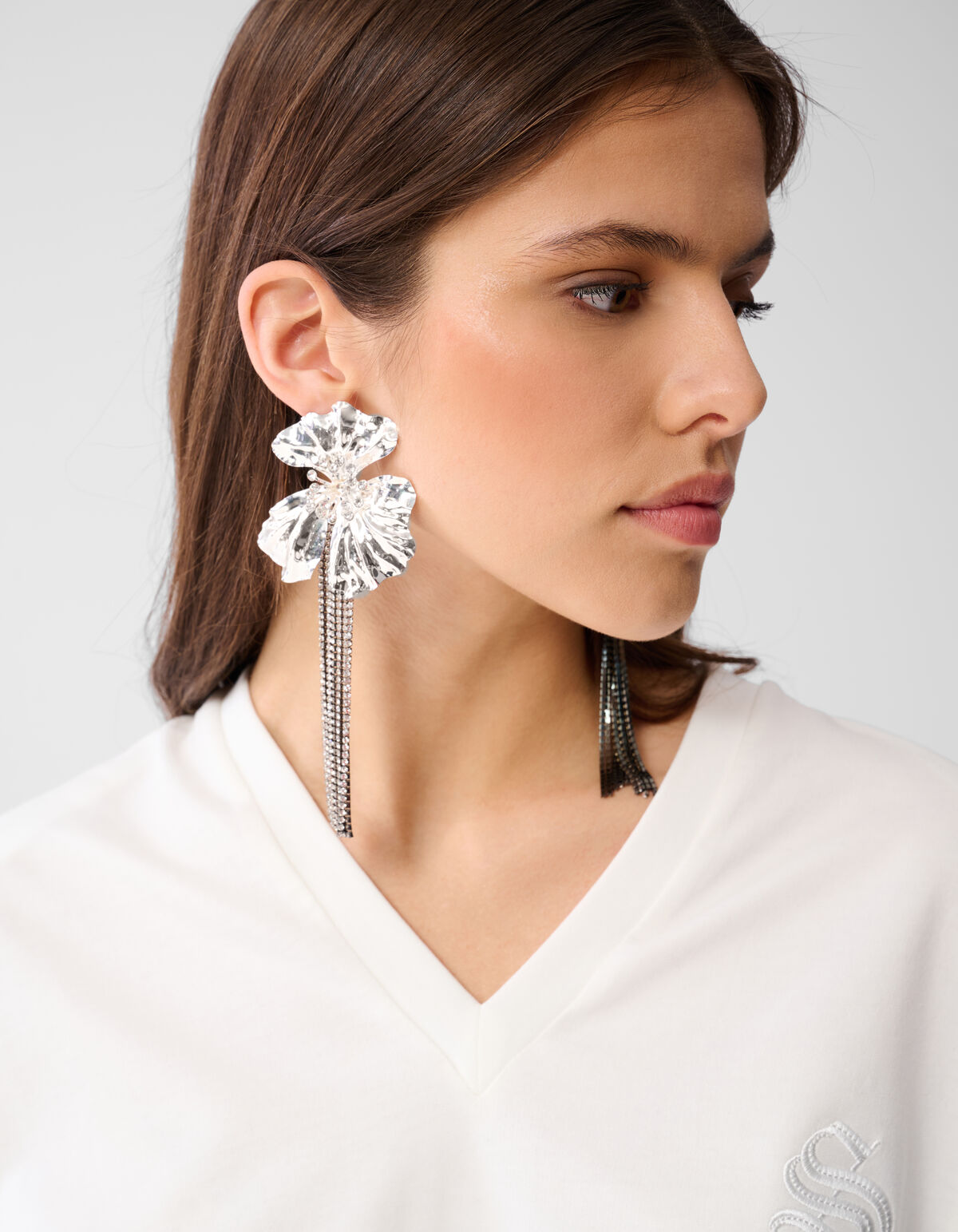 Statement Bloem Oorbellen Zilver SHOEBY ACCESSOIRES