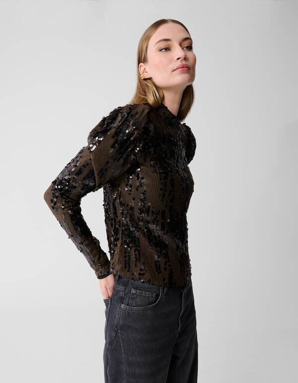 Sequin Top Khaki SHOEBY WOMEN