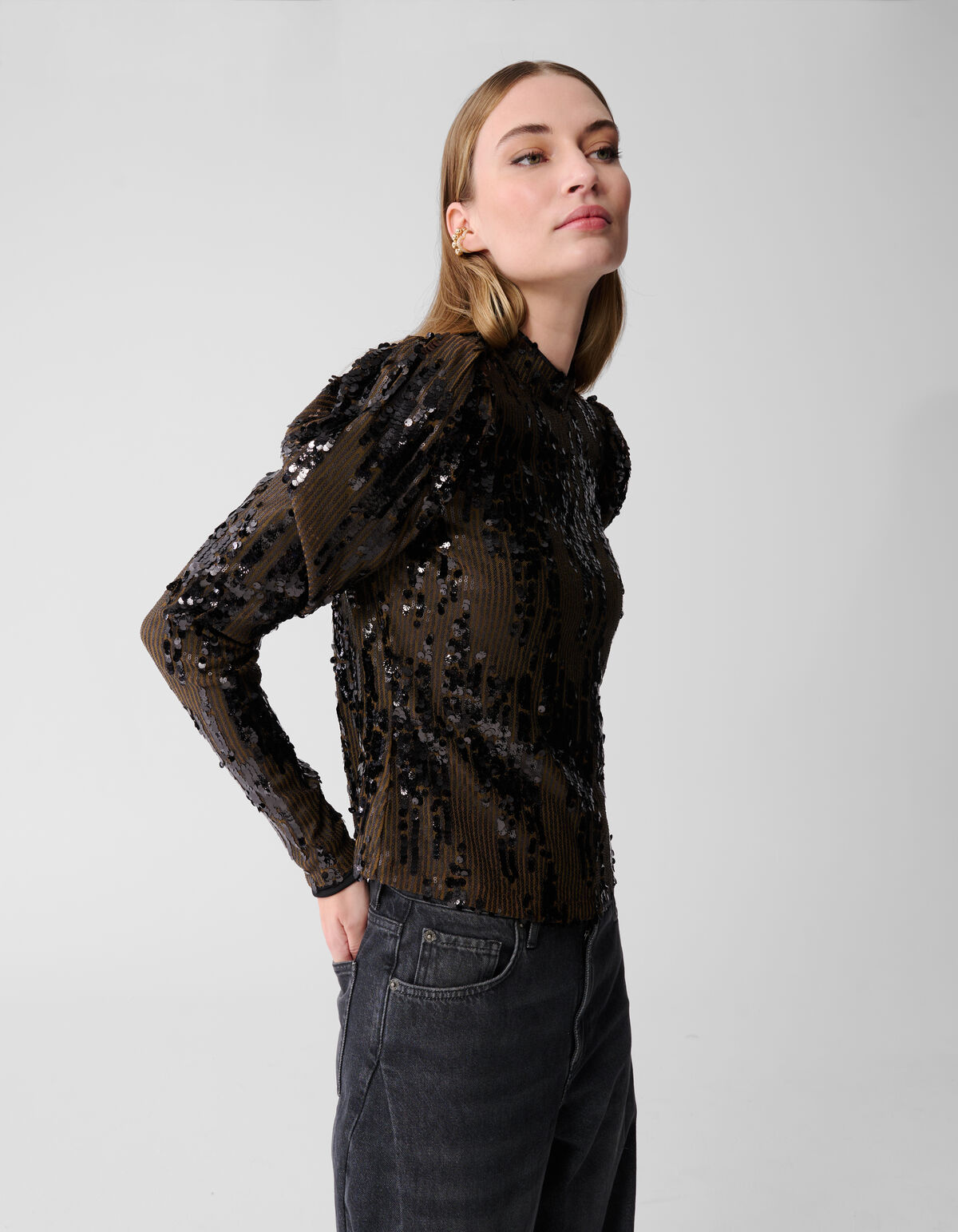 Sequin Top Khaki SHOEBY WOMEN