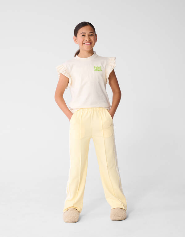 Ruffle Soleil Artwork T-shirt Gebroken Wit SHOEBY GIRLS