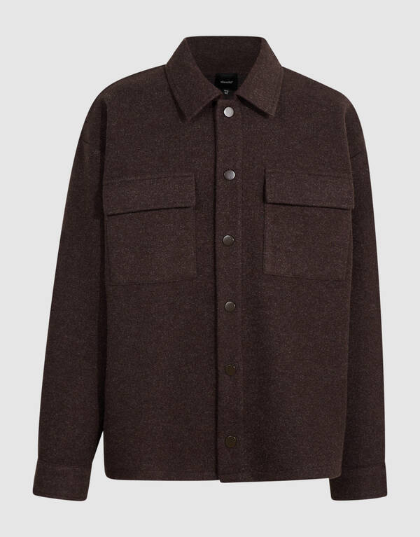 Felt Overshirt Donkerbruin SHOEBY BOYS