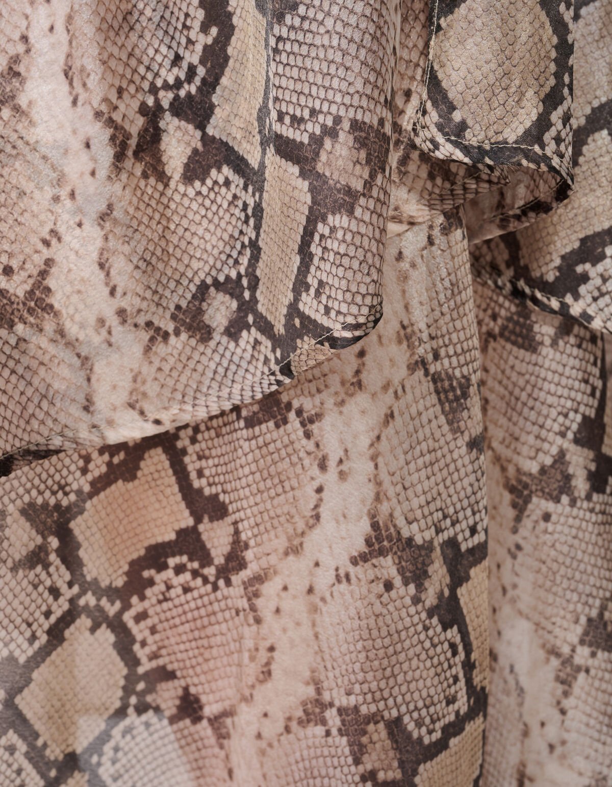 Snake Ruffle Maxi Rok Lichtbruin SHOEBY WOMEN