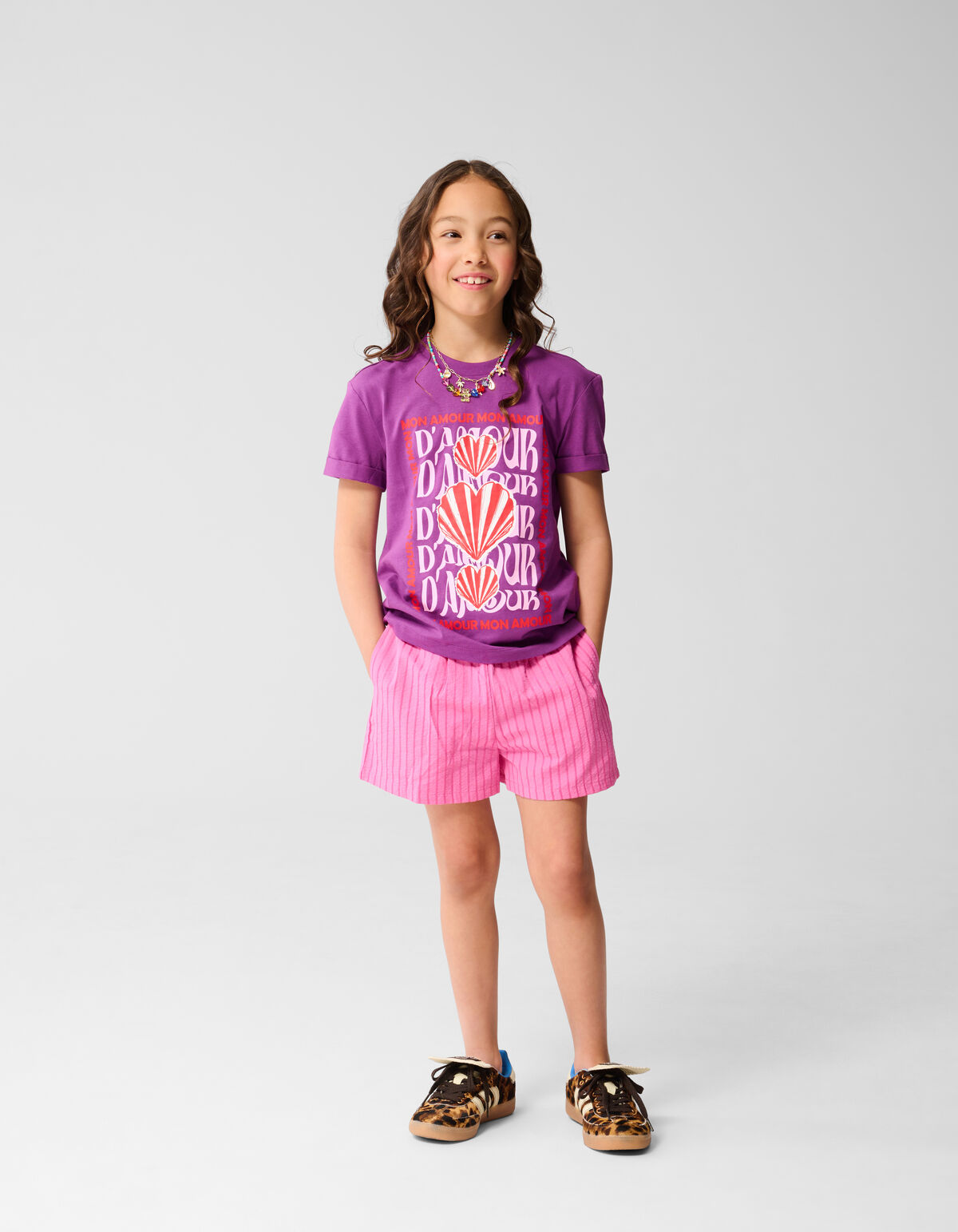 Amour Artwork T-shirt Paars SHOEBY GIRLS