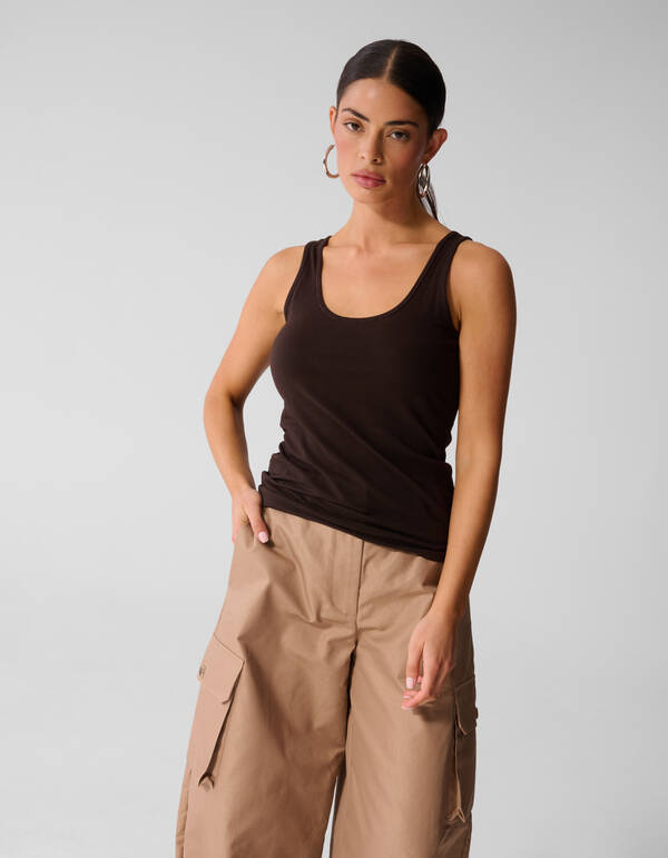 Basis Tanktop Donkerbruin SHOEBY WOMEN