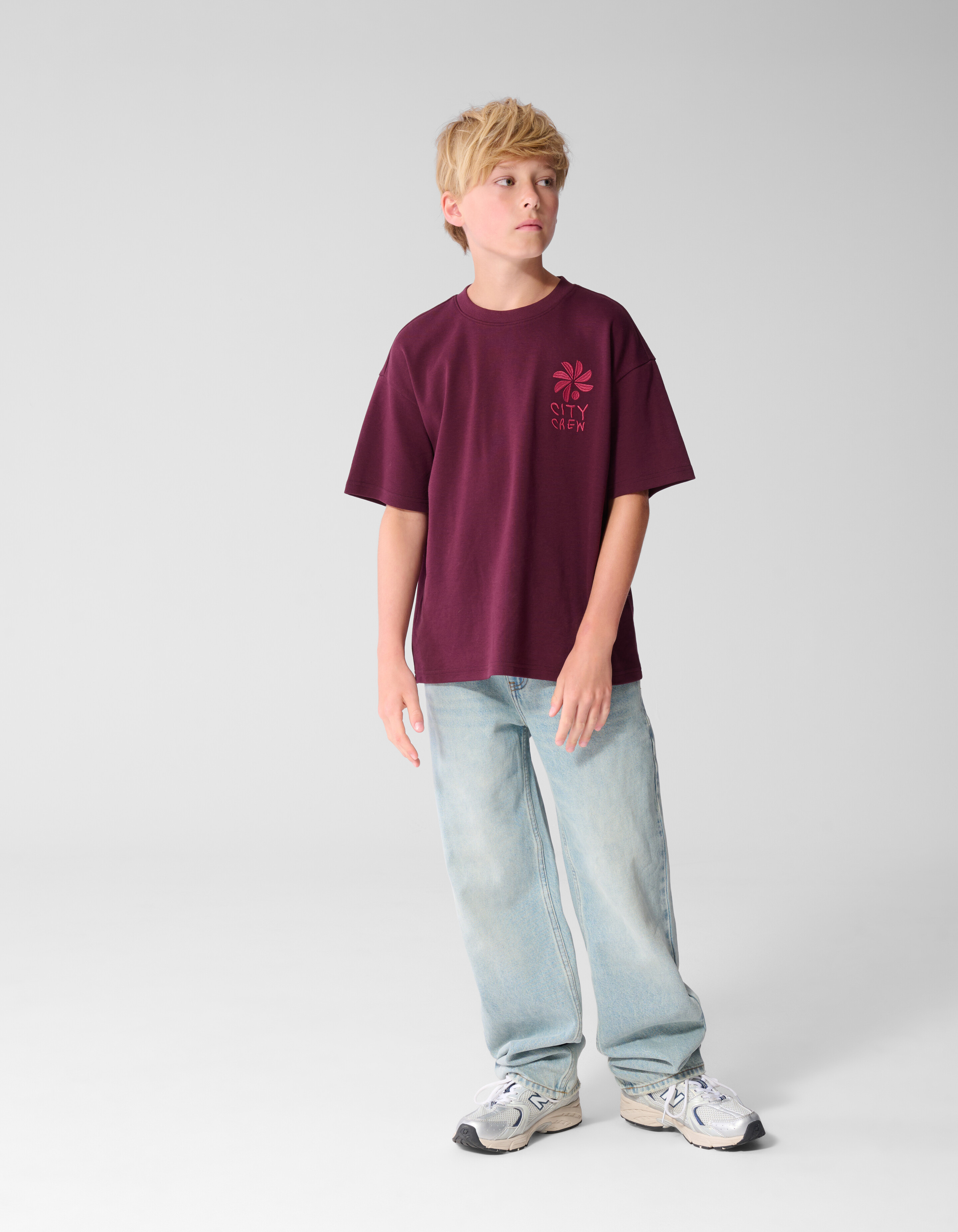 Baggy Fit Jeans Dirty Washed Lichtblauw SHOEBY BOYS