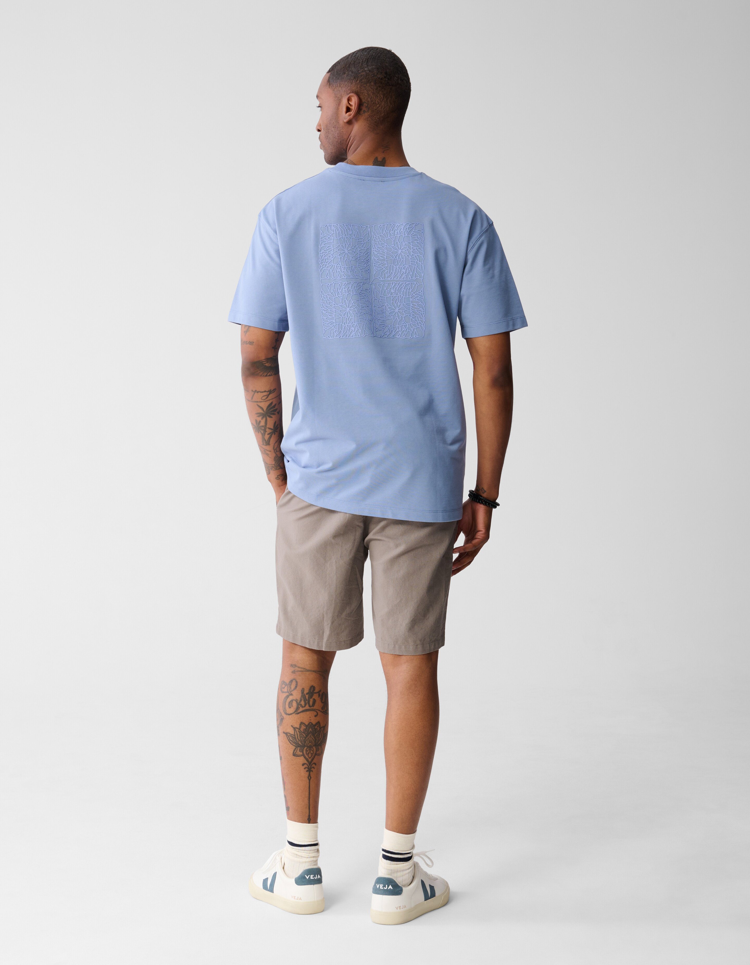 Crochet T-shirt Lichtblauw SHOEBY MEN