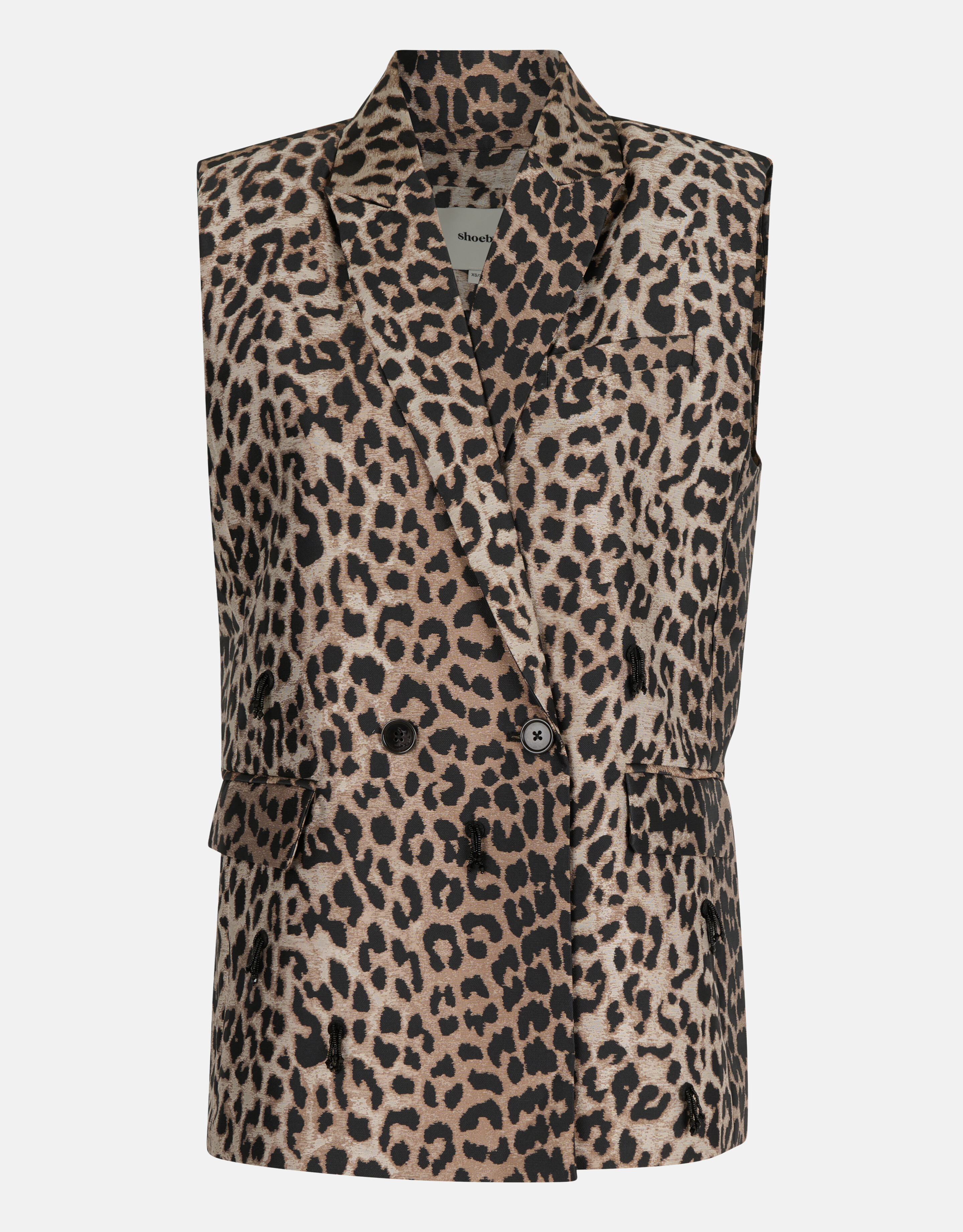 Leopard Jacquard Gilet Bruin SHOEBY WOMEN