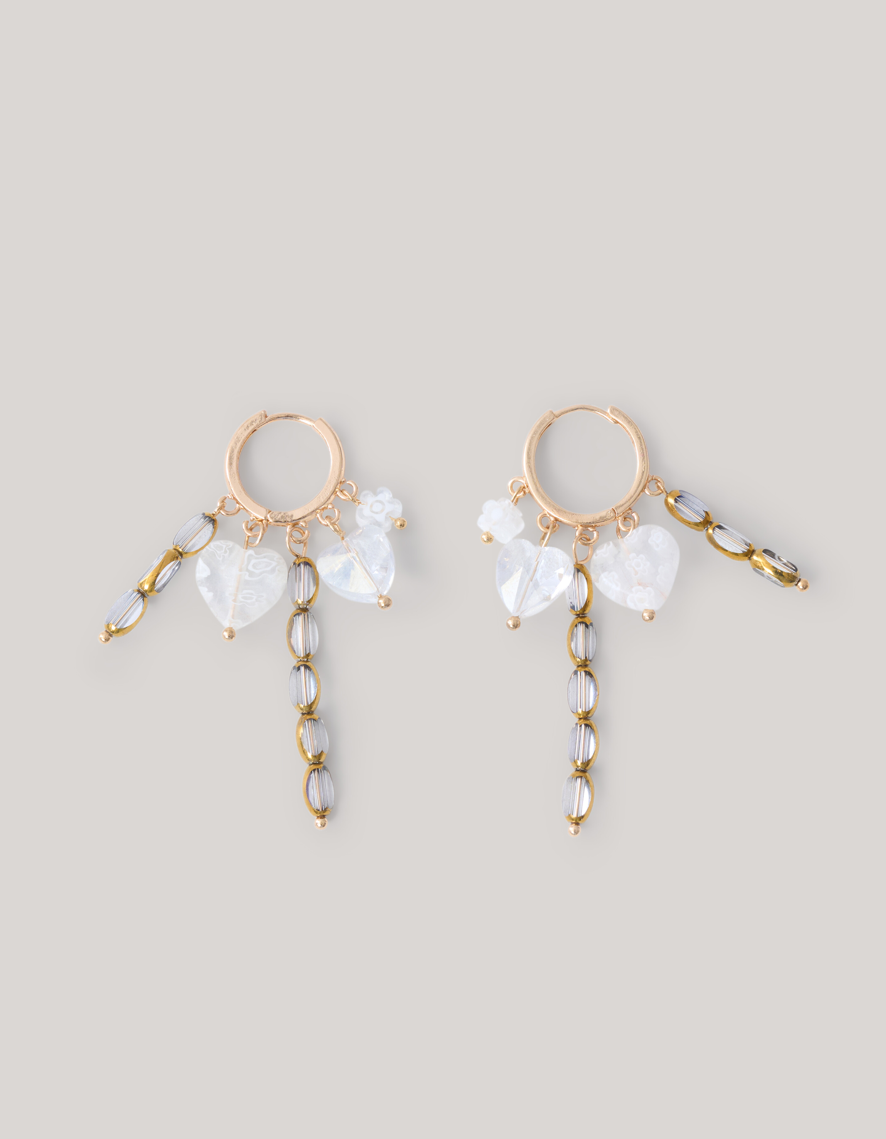 Charm Hoop Oorbellen Wit SHOEBY ACCESSOIRES