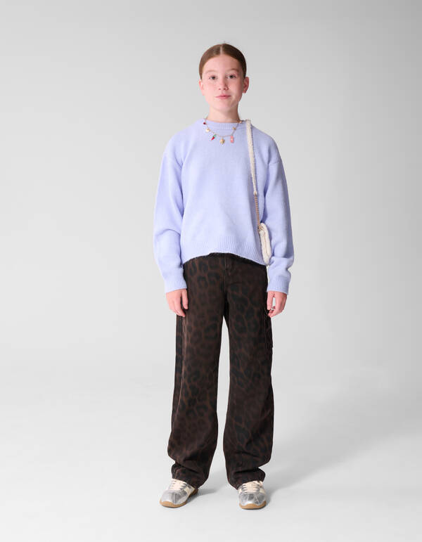 Cargo Leopard Print Jeans Bruin SHOEBY GIRLS