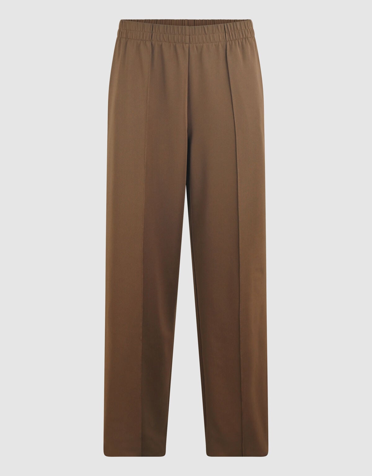 Basic Wide Leg Fit Broek Bruin SHOEBY WOMEN