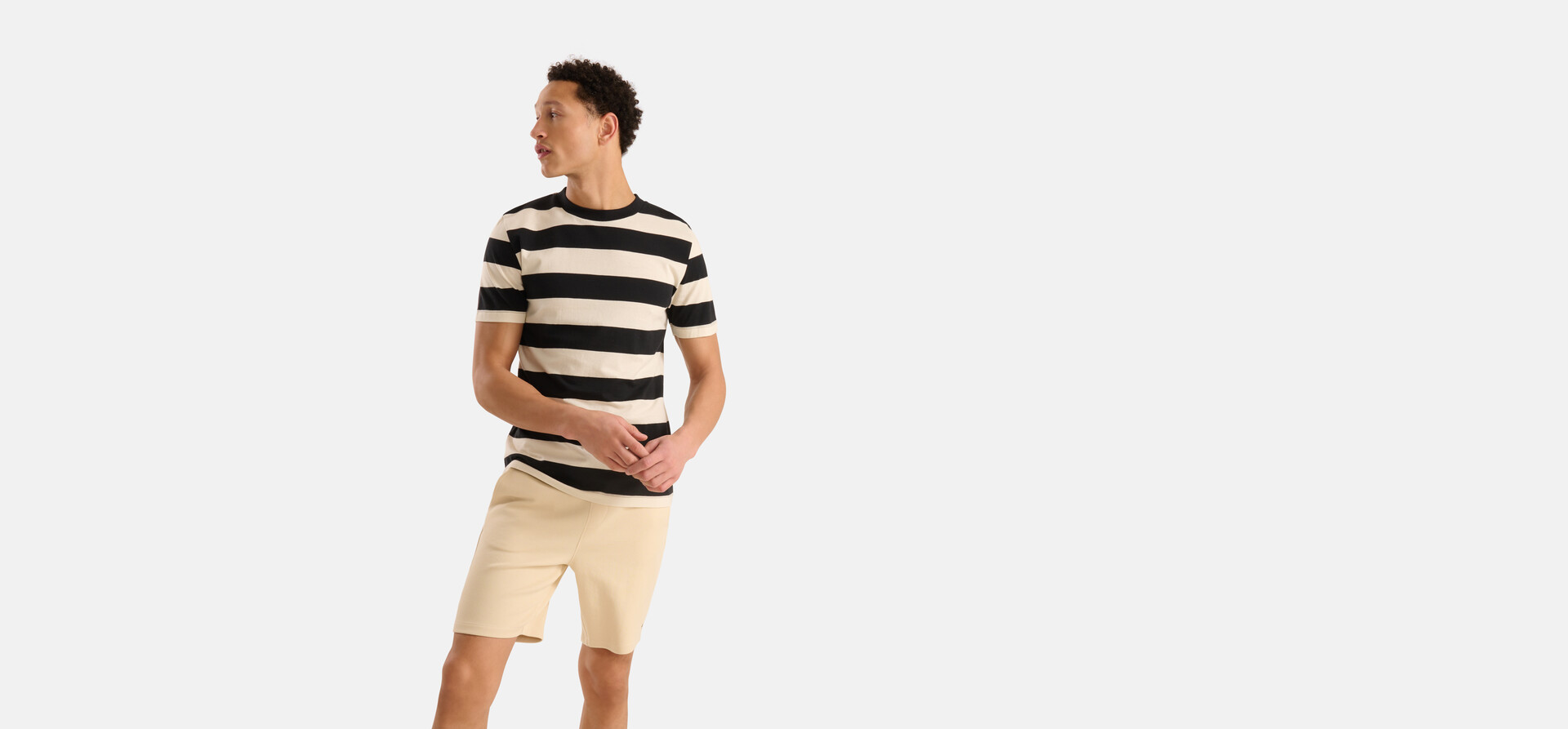 Gestreept T-shirt Zwart SHOEBY MEN