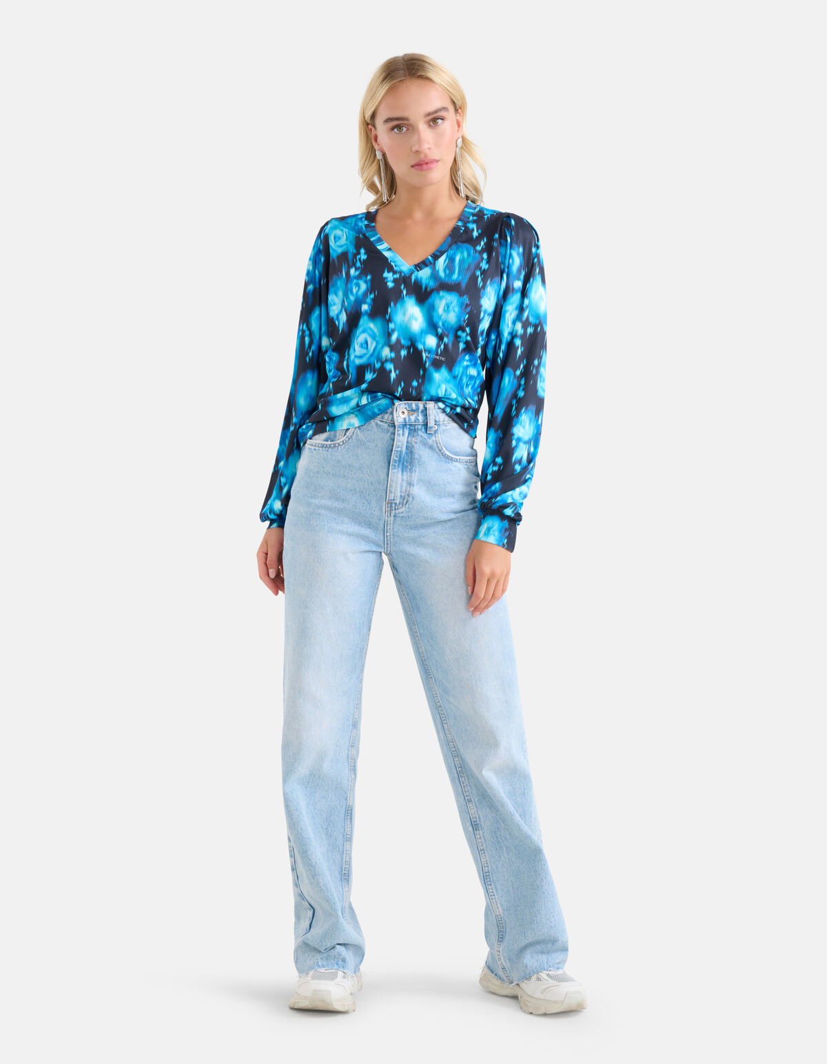 Rib Jersey Longsleeve Blauw SHOEBY WOMEN