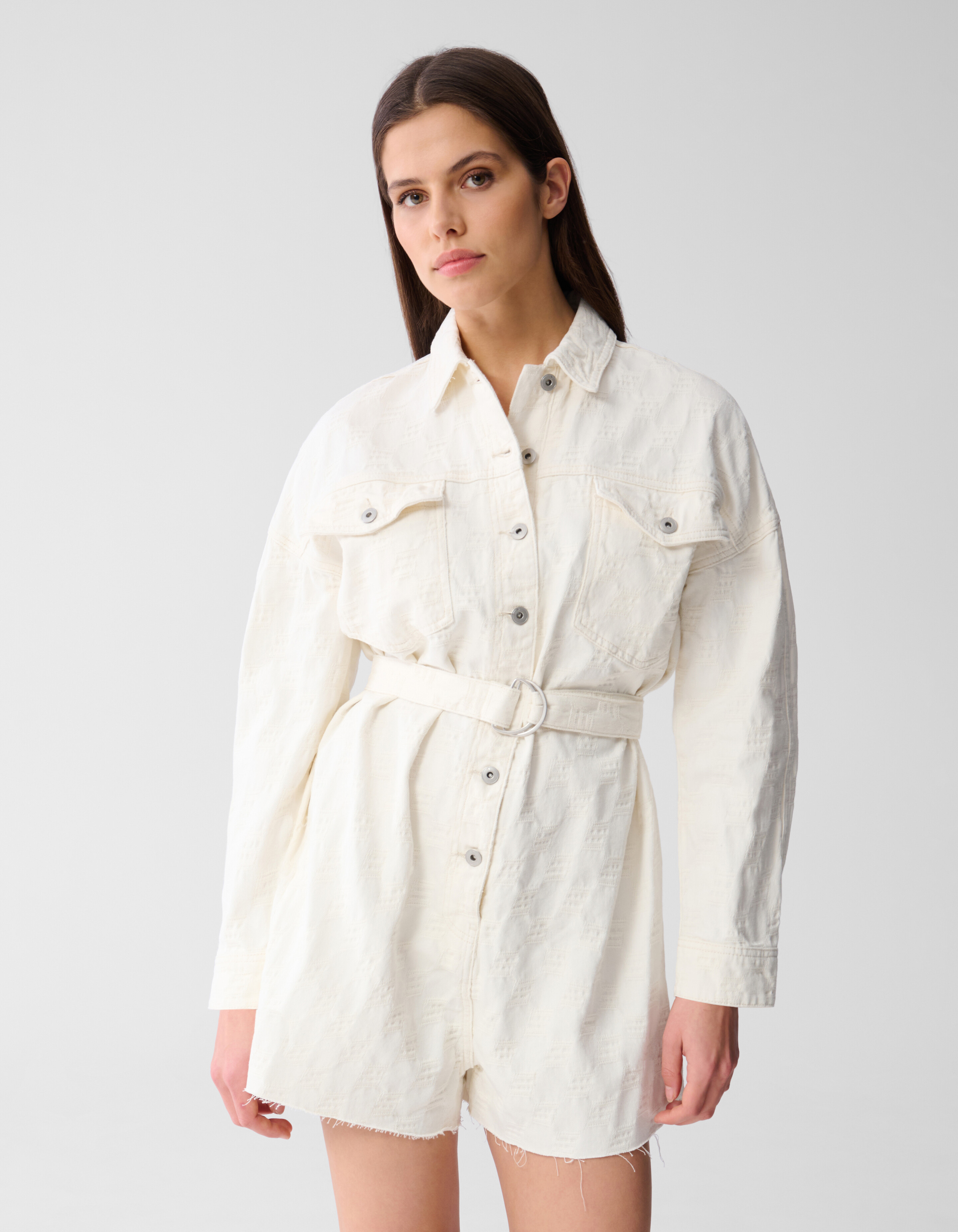 Structuur Jumpsuit Gebroken Wit By Monica SHOEBY WOMEN