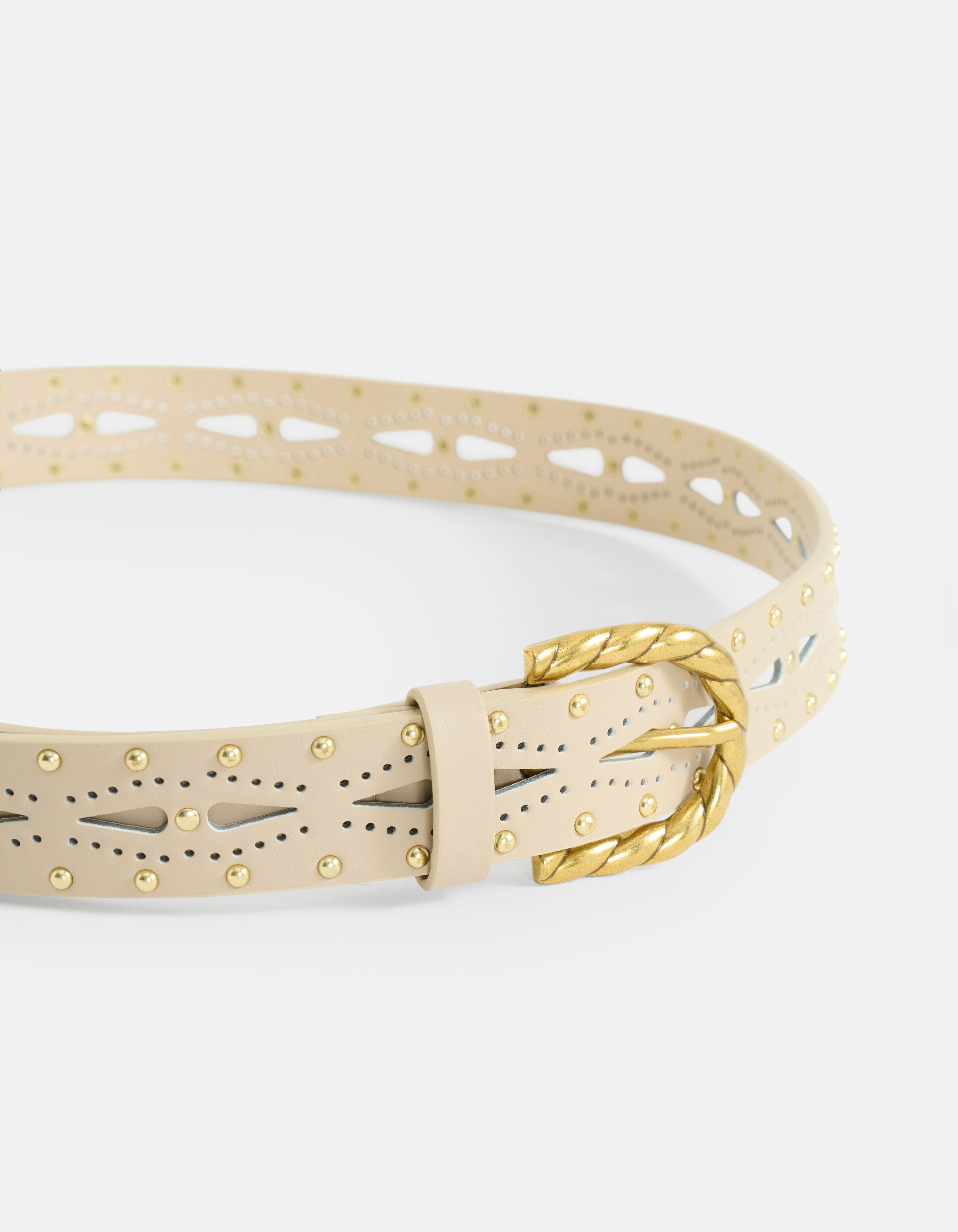 Twisted Buckle Riem Beige SHOEBY ACCESSOIRES