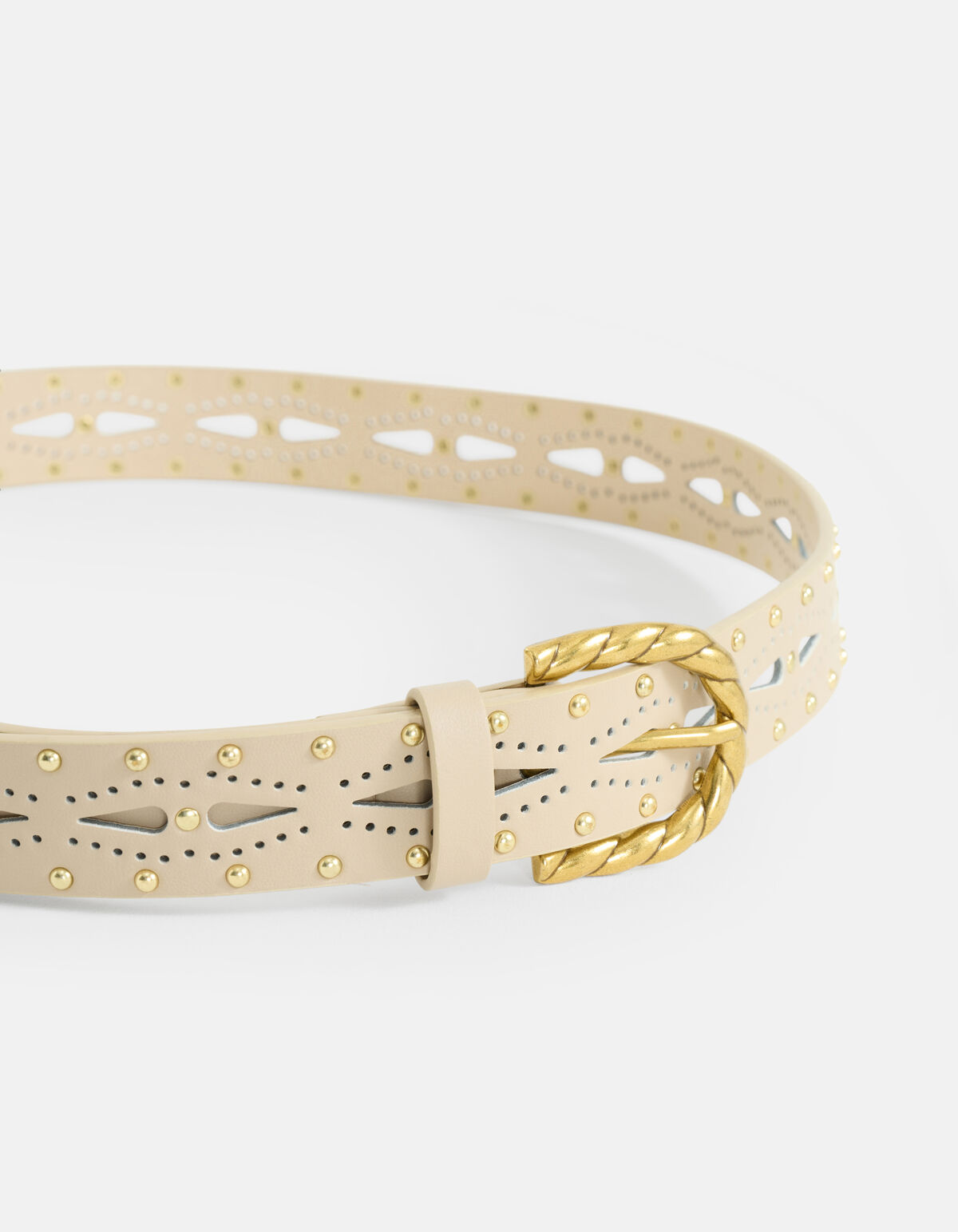 Twisted Buckle Riem Beige SHOEBY ACCESSOIRES