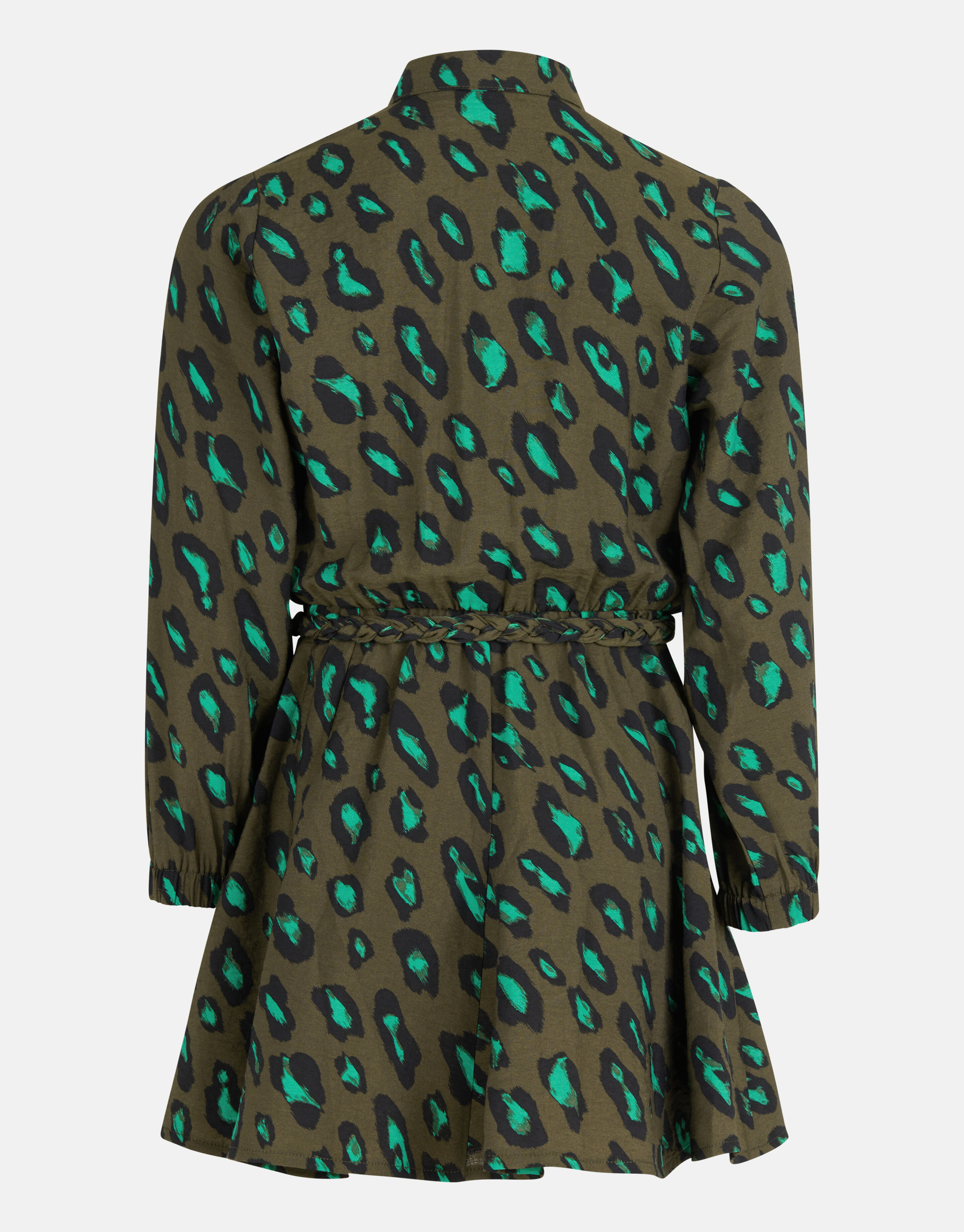 Leopard Jurk Donkergroen SHOEBY GIRLS
