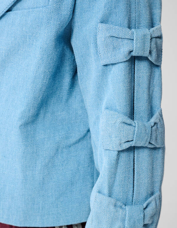 Cropped Strik Blazer Blauw SHOEBY GIRLS
