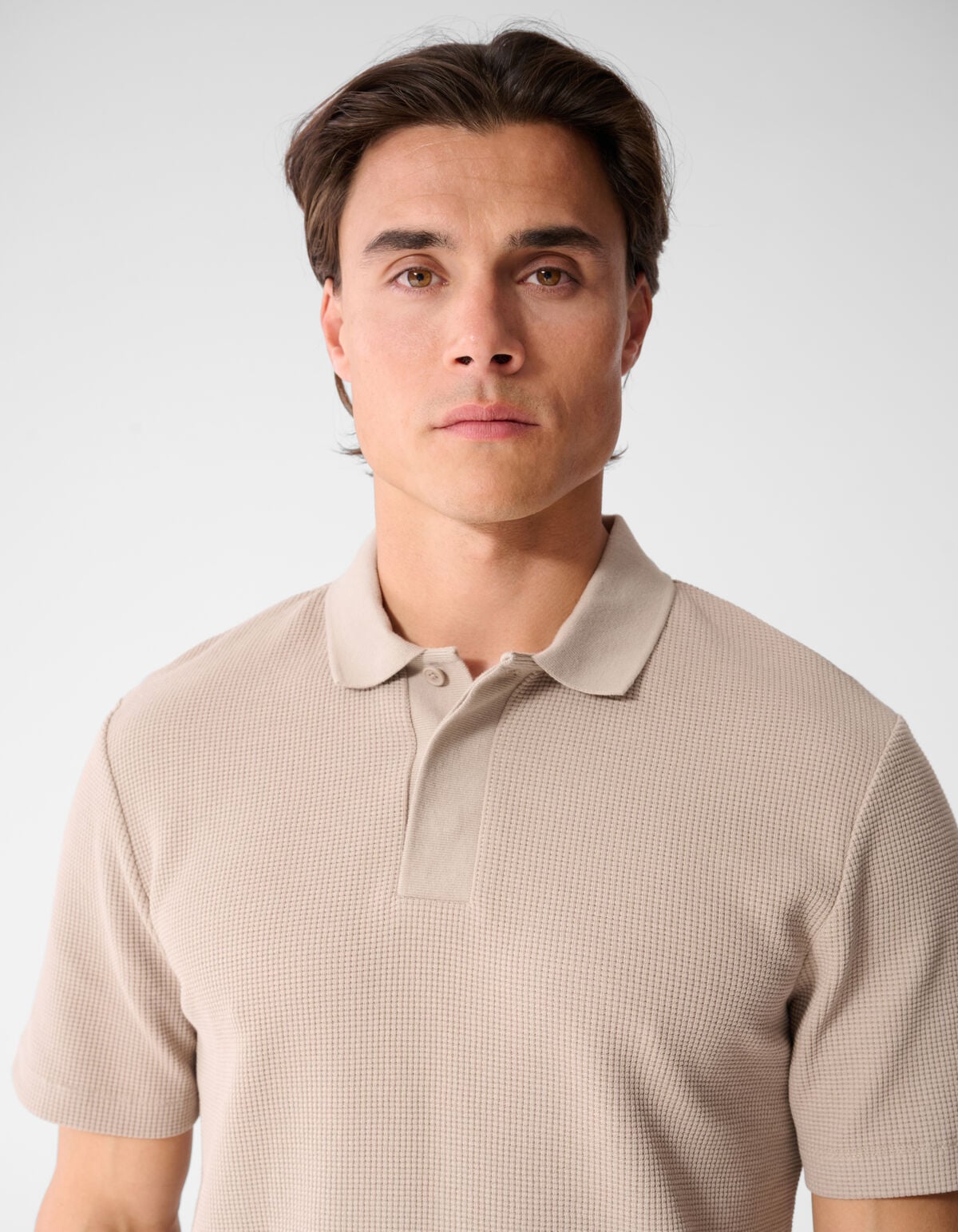 Waffle Polo Lichtbruin SHOEBY MEN