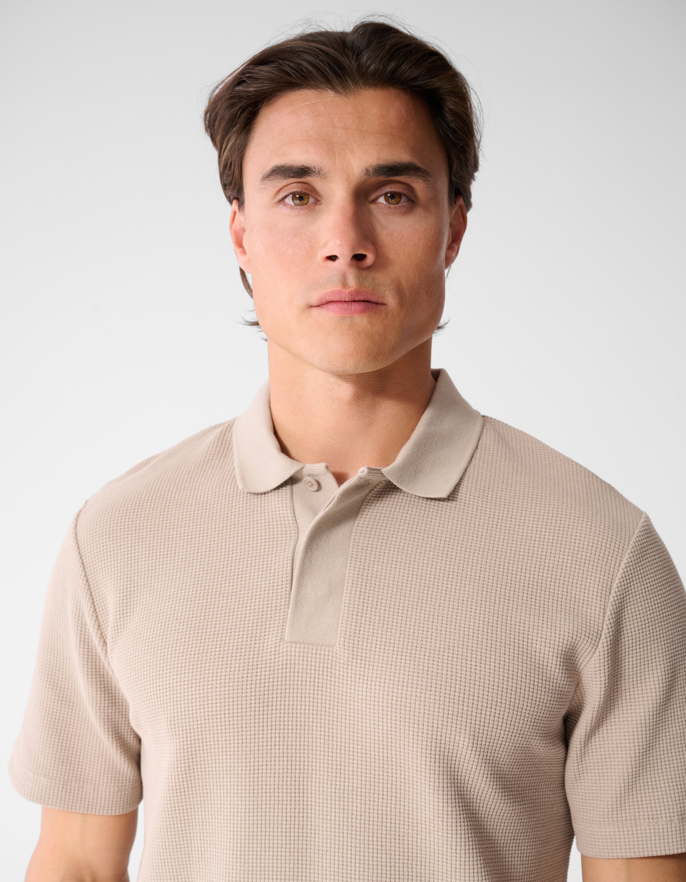 Waffle Polo Lichtbruin SHOEBY MEN