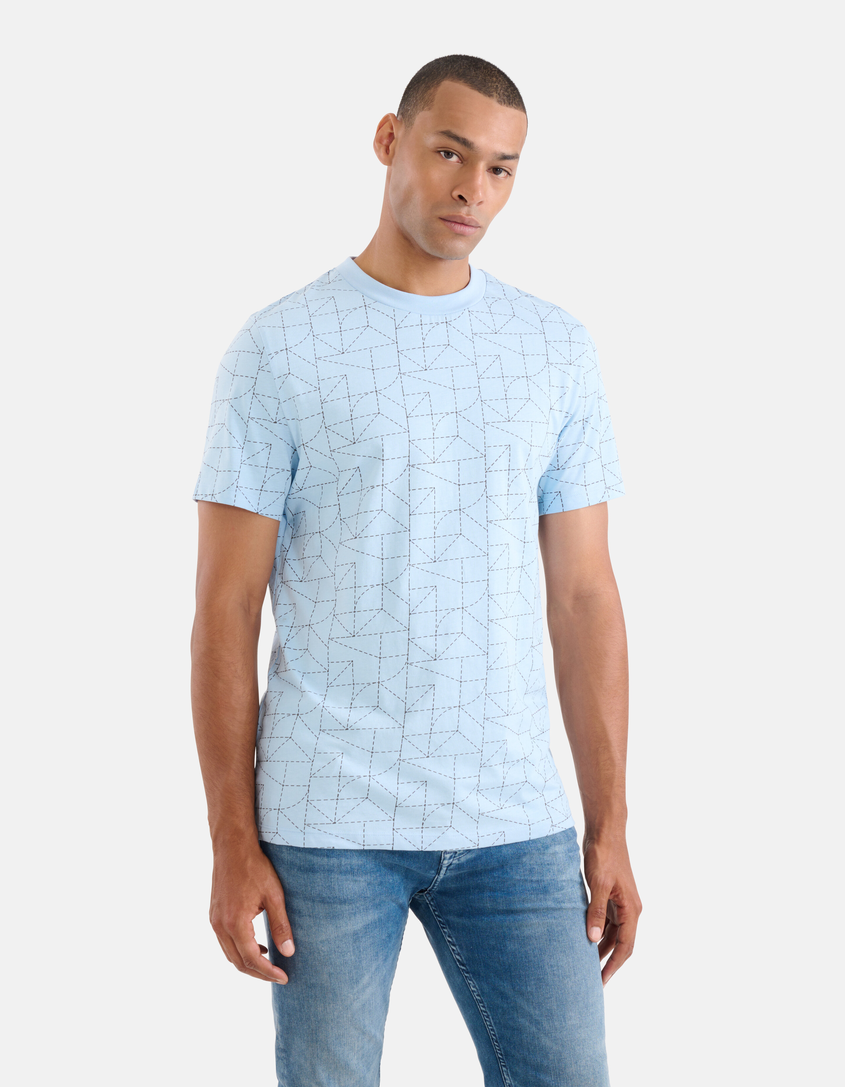 Printed T-shirt Lichtblauw SHOEBY MEN