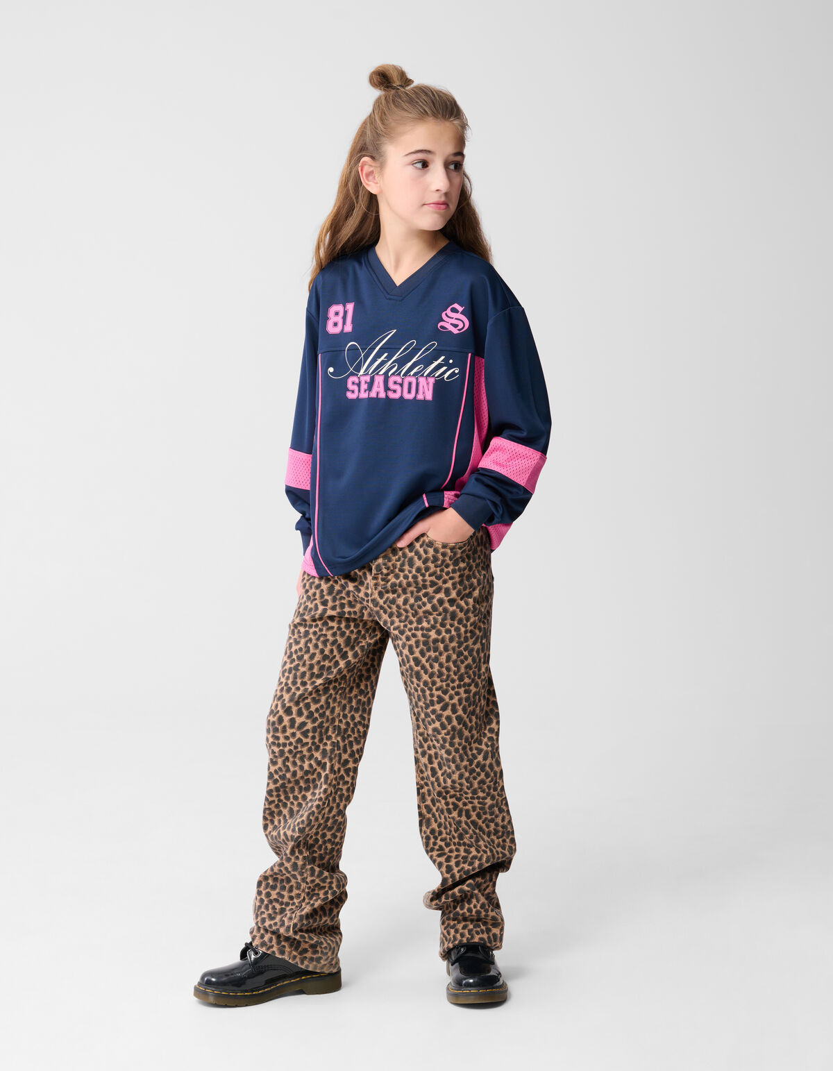 Leopard Wide leg Jeans Bruin SHOEBY GIRLS